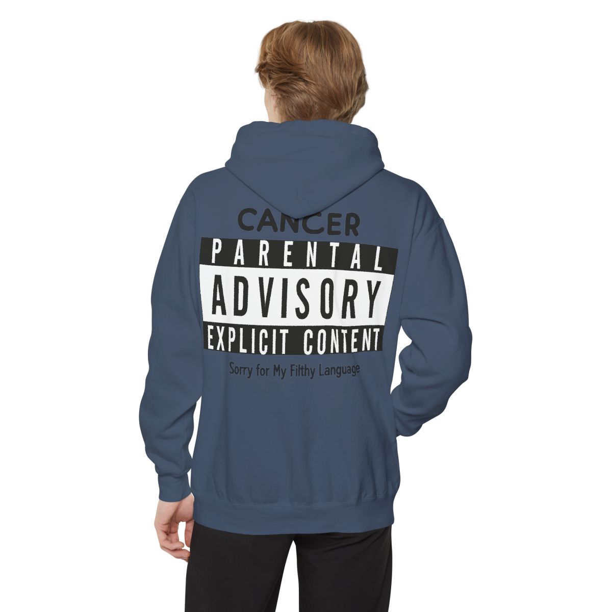 Color: Denim | Sorry For My Filthy Language Garment-Dyed Hoodie