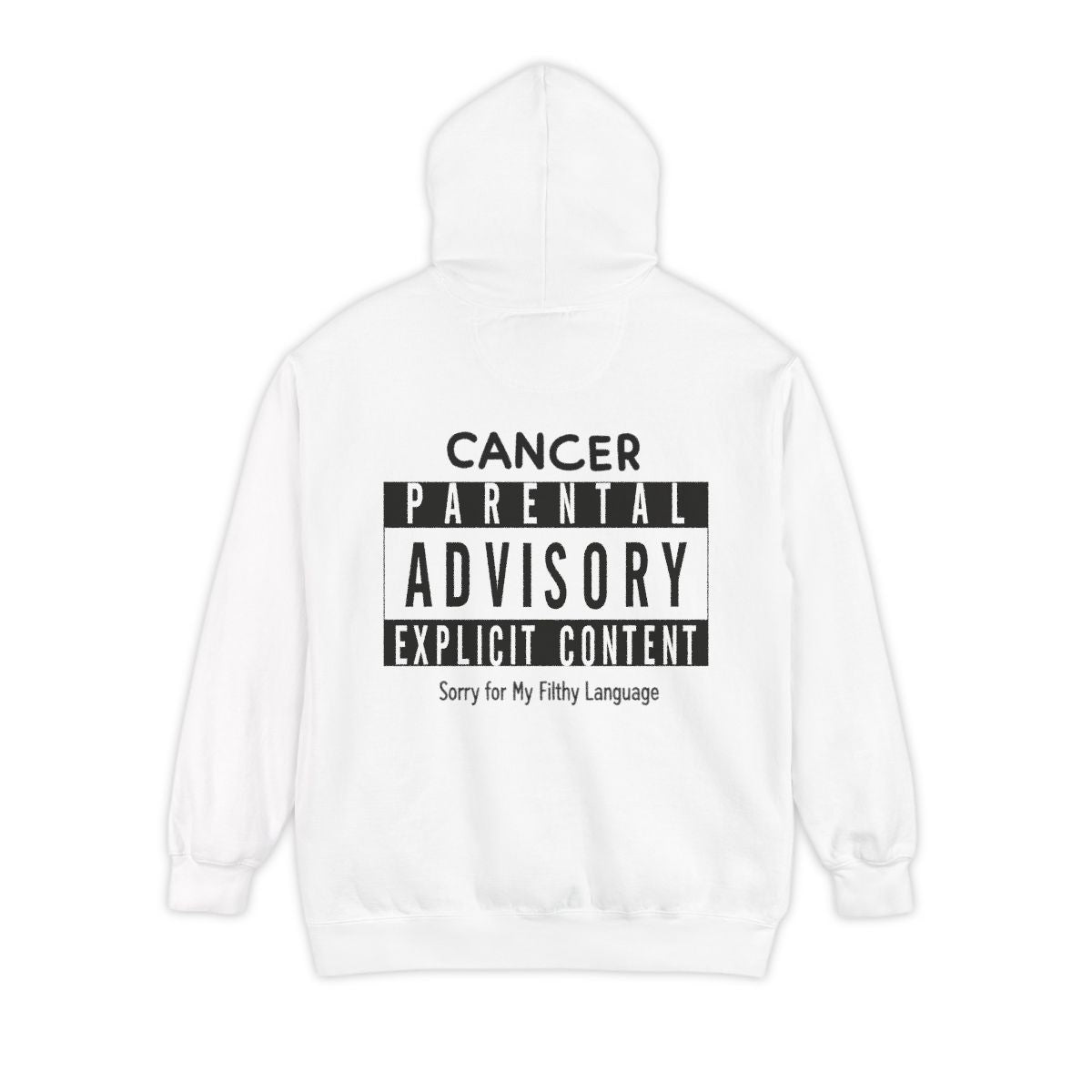 Color: White | Sorry For My Filthy Language Garment-Dyed Hoodie