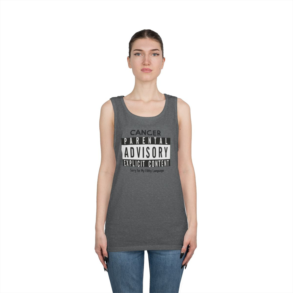 Color: Graphite Heather | Sorry For My Filthy Language Tank Top