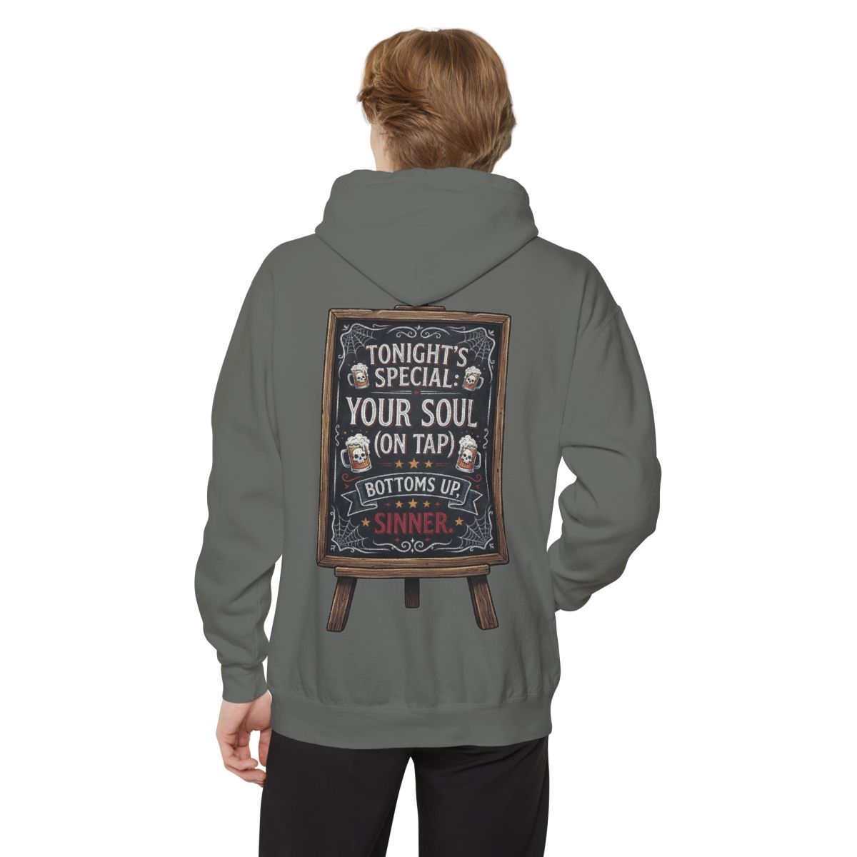 Color: Grey | Soul On Tap Garment-Dyed Hoodie