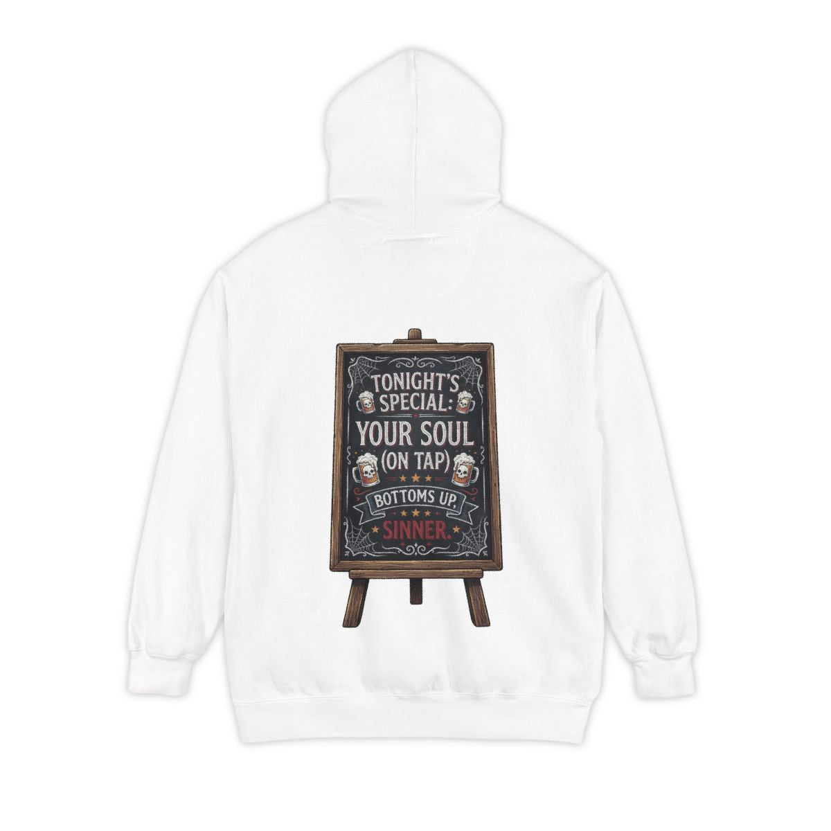 Color: White | Soul On Tap Garment-Dyed Hoodie
