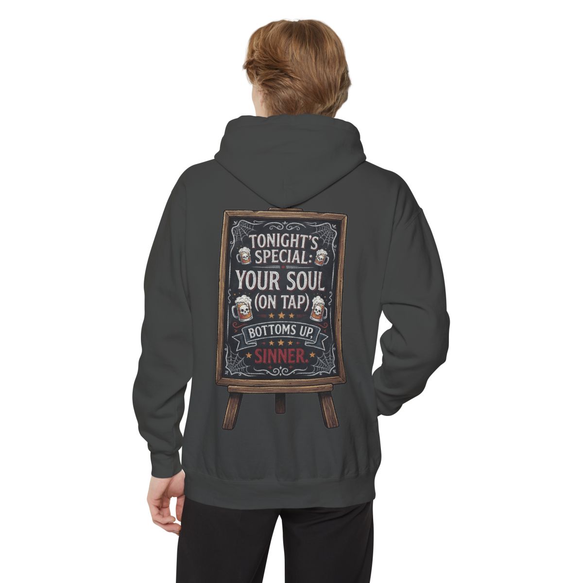 Color: Pepper | Soul On Tap Garment-Dyed Hoodie