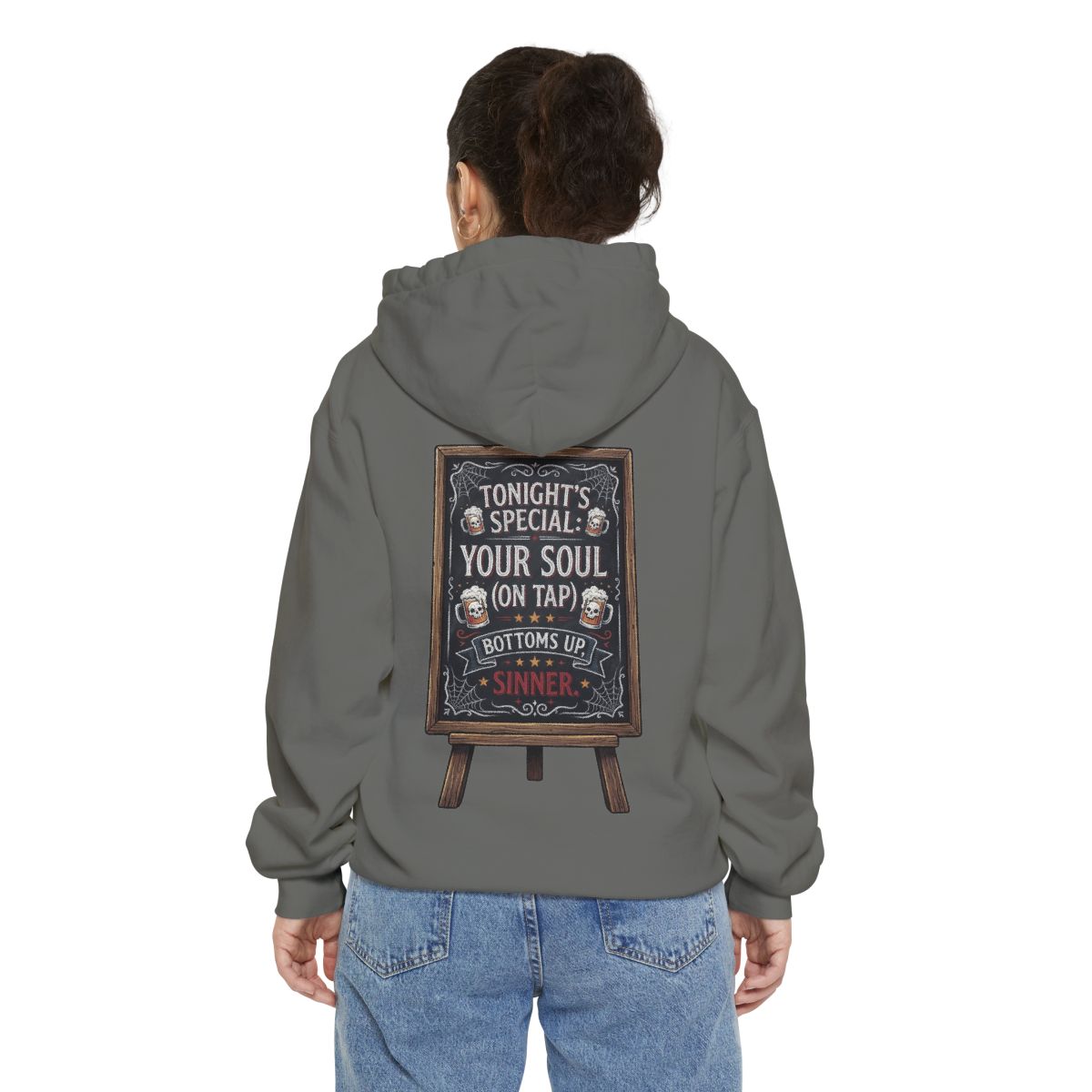 Color: Grey | Soul On Tap Garment-Dyed Hoodie