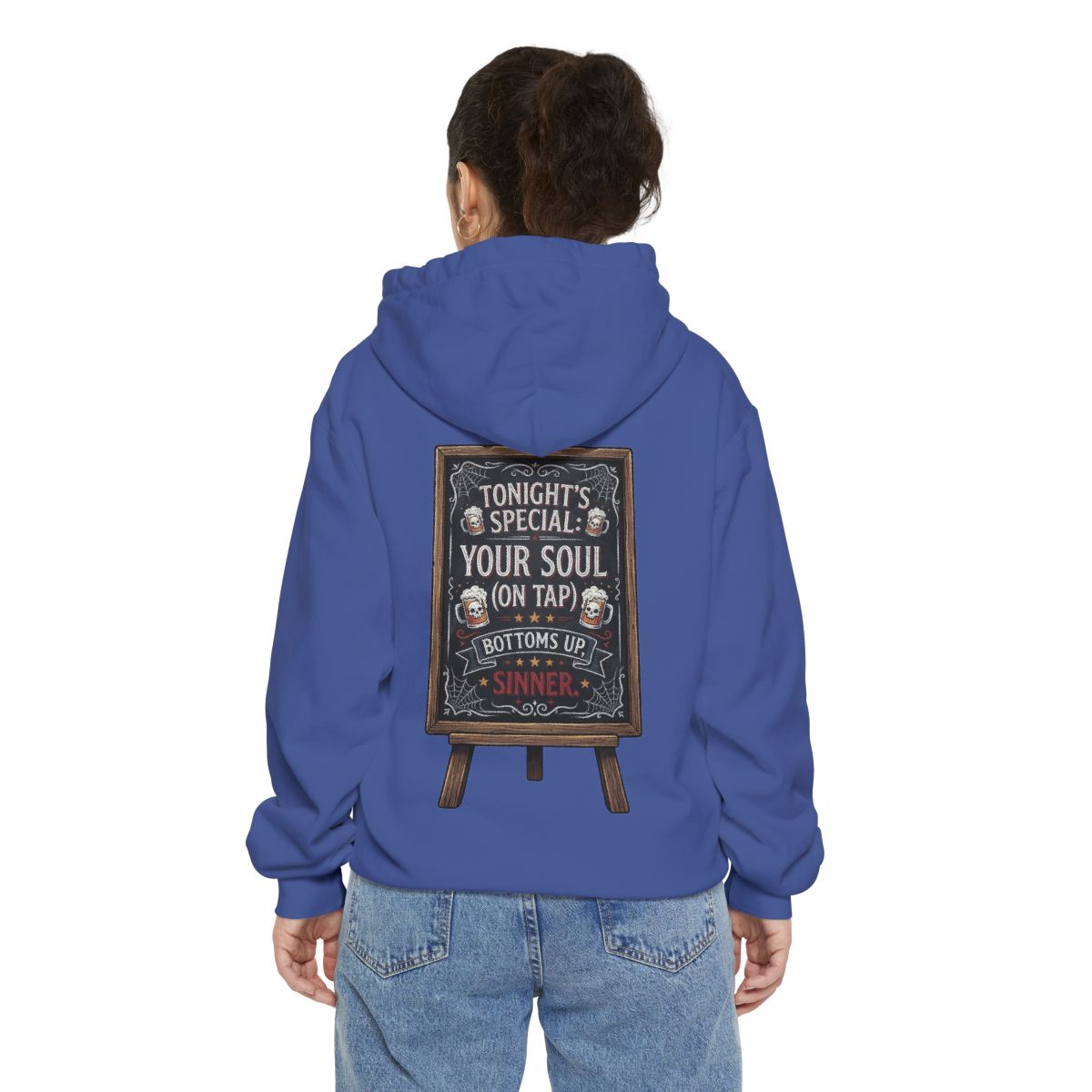 Color: Flo Blue | Soul On Tap Garment-Dyed Hoodie