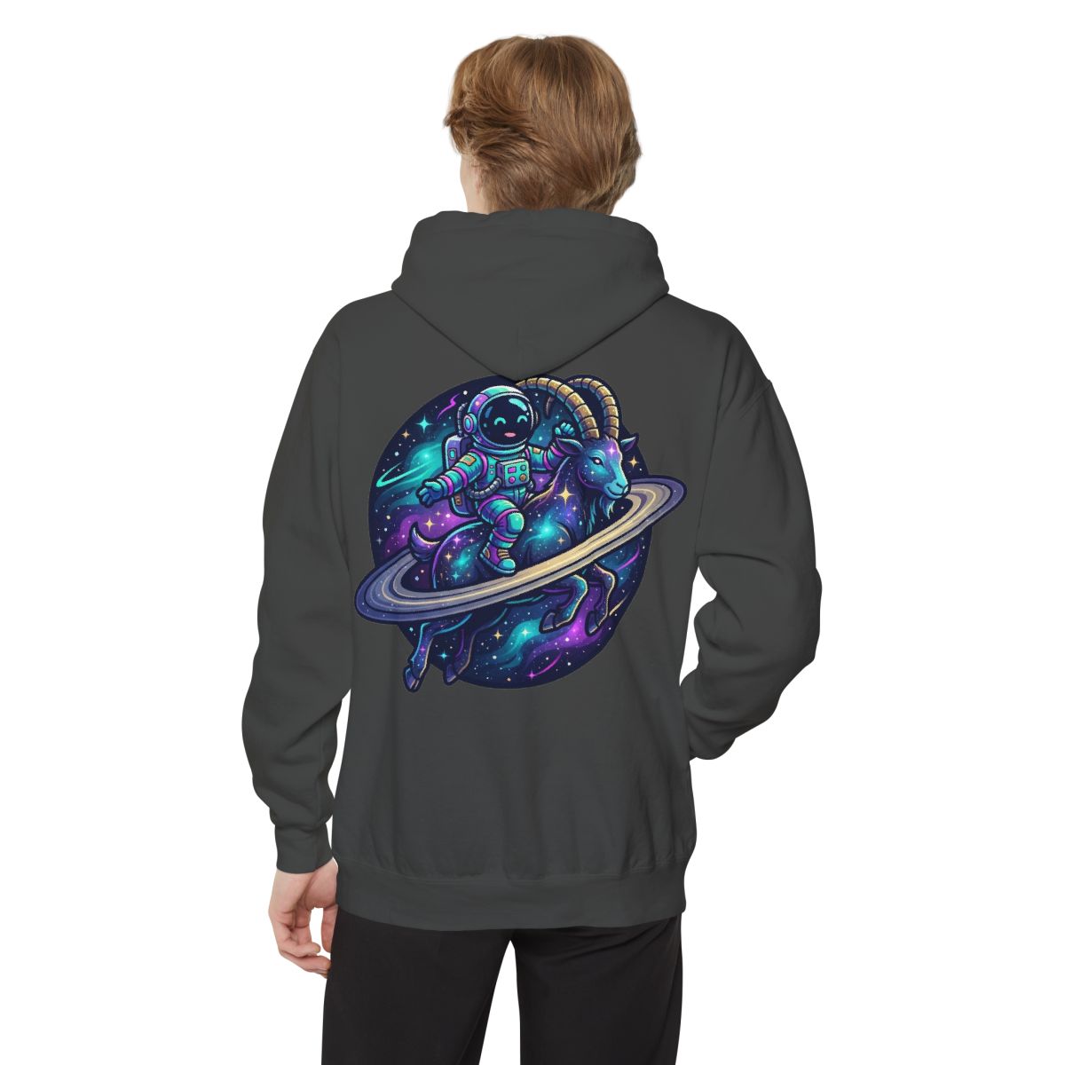 Color: Pepper | Space Explorer Capricorn Garment-Dyed Hoodie