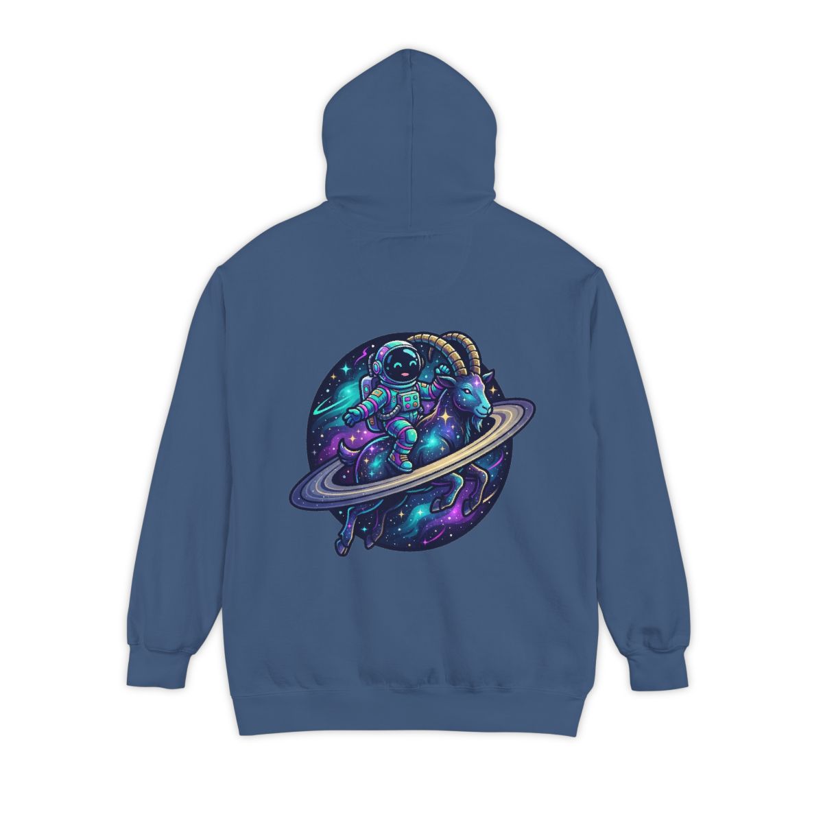 Color: True Navy | Space Explorer Capricorn Garment-Dyed Hoodie