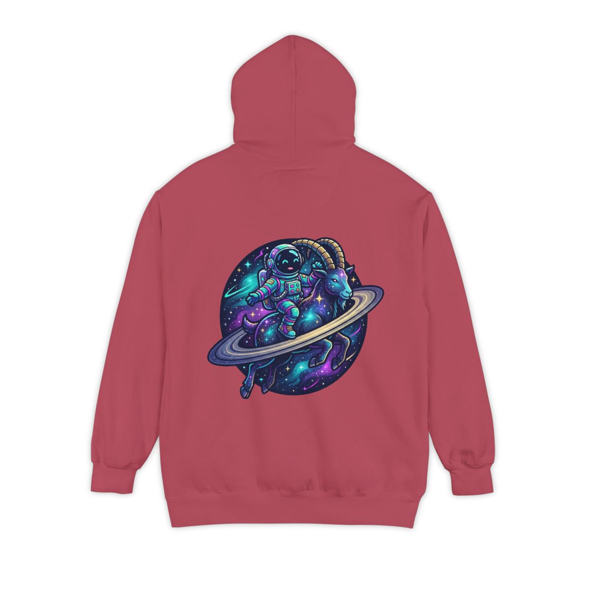 Color: Crimson | Space Explorer Capricorn Garment-Dyed Hoodie