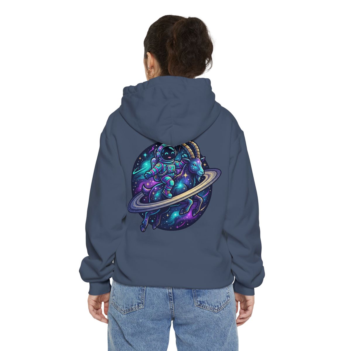 Color: Denim | Space Explorer Capricorn Garment-Dyed Hoodie