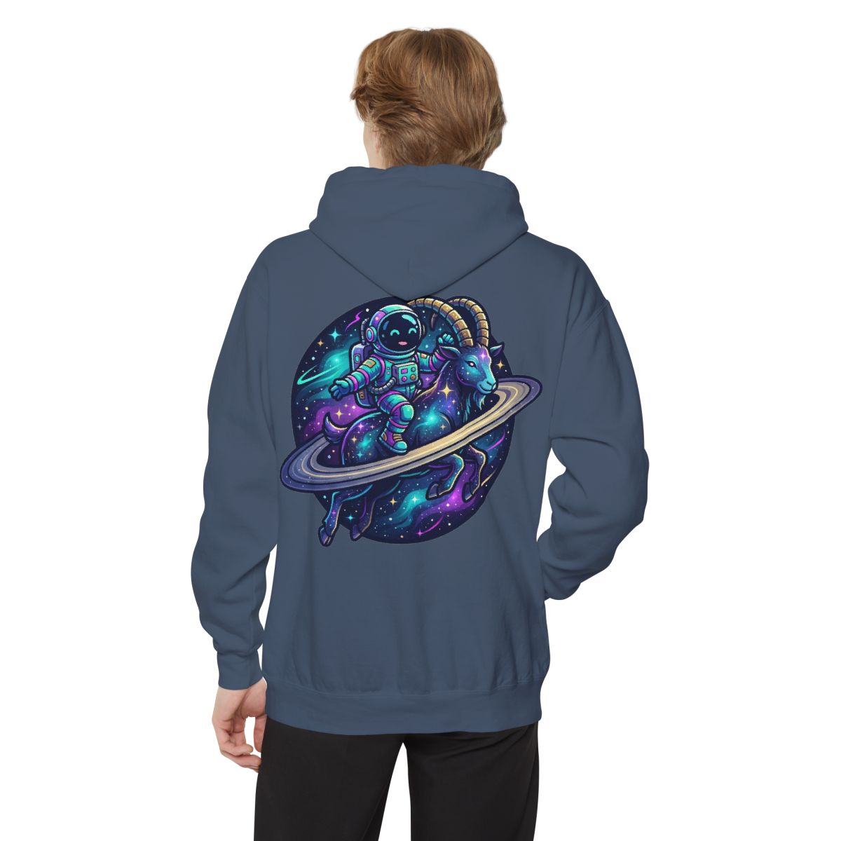 Color: Denim | Space Explorer Capricorn Garment-Dyed Hoodie