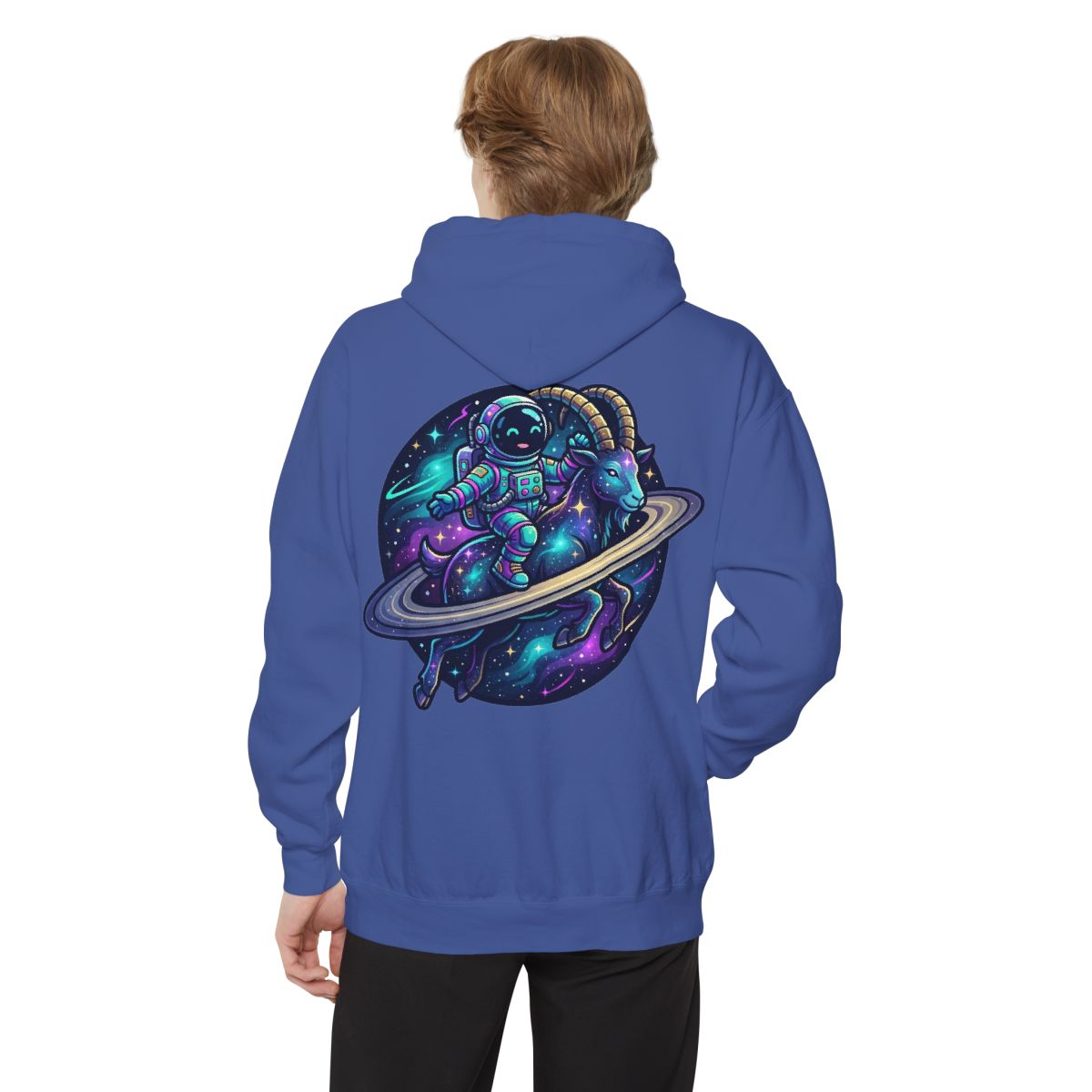 Color: Flo Blue | Space Explorer Capricorn Garment-Dyed Hoodie