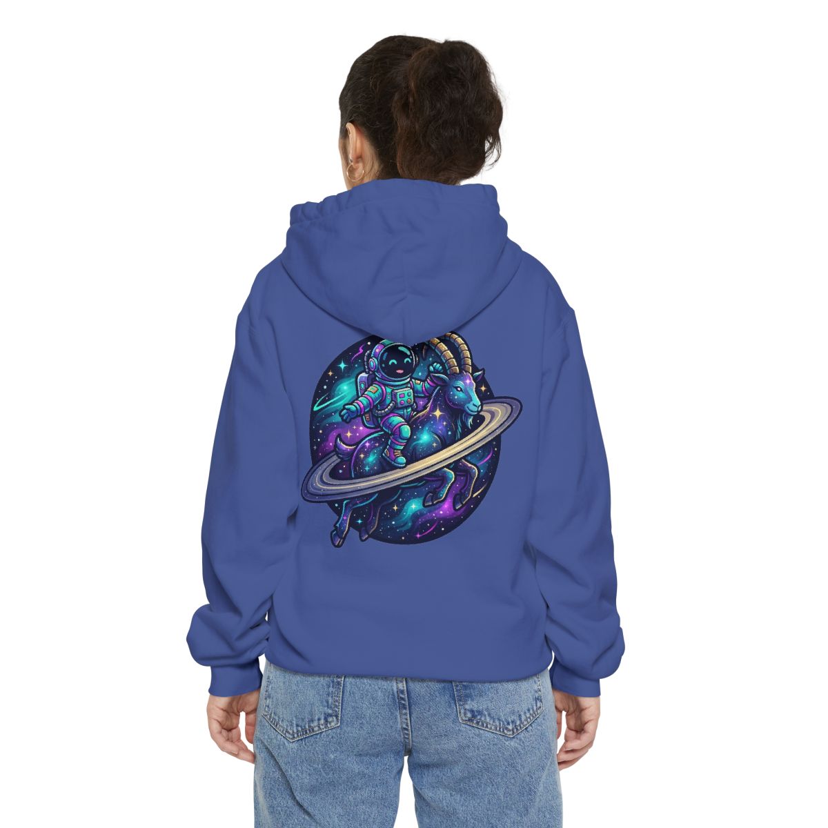 Color: Flo Blue | Space Explorer Capricorn Garment-Dyed Hoodie