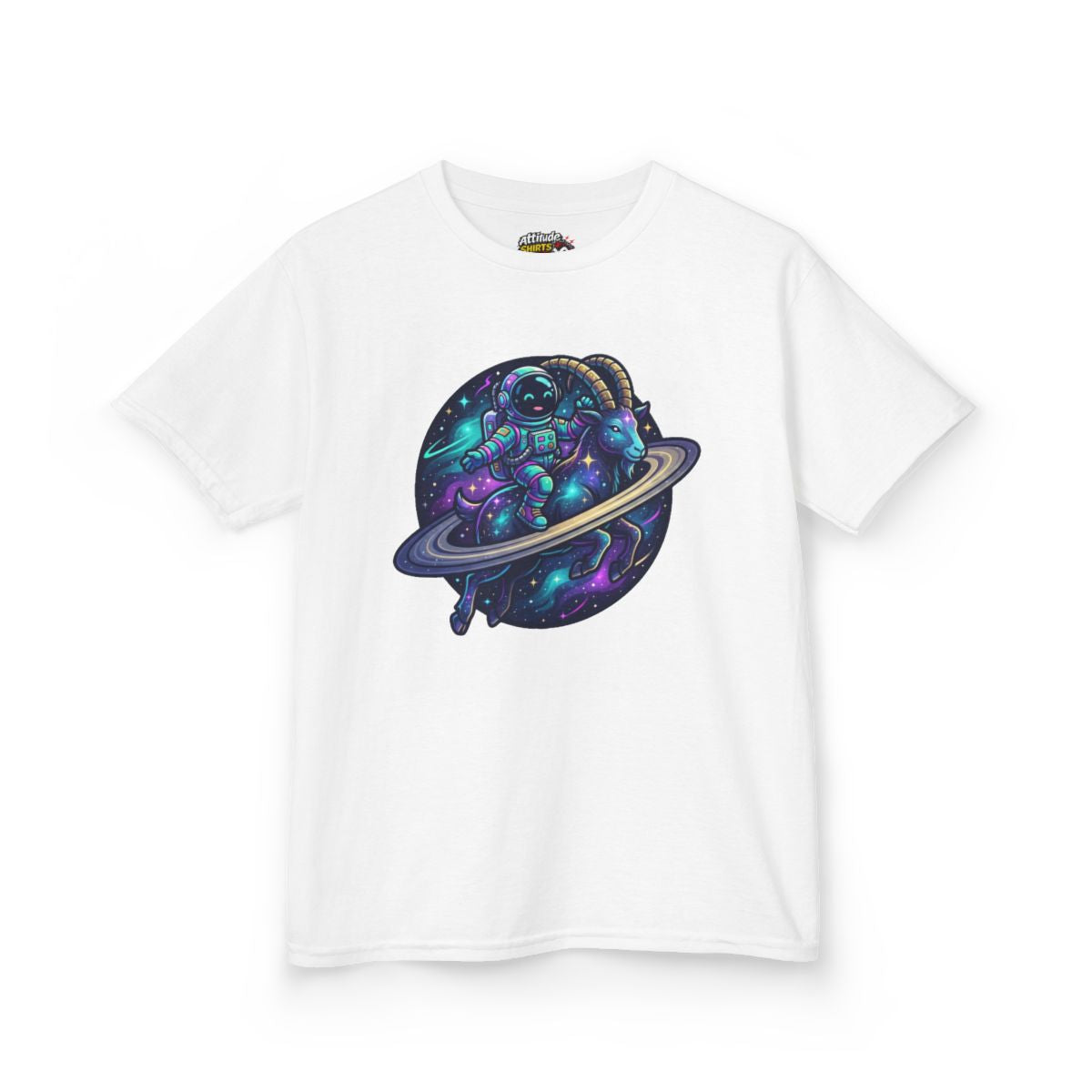 Color: White | Space Explorer Capricorn Kids Tee