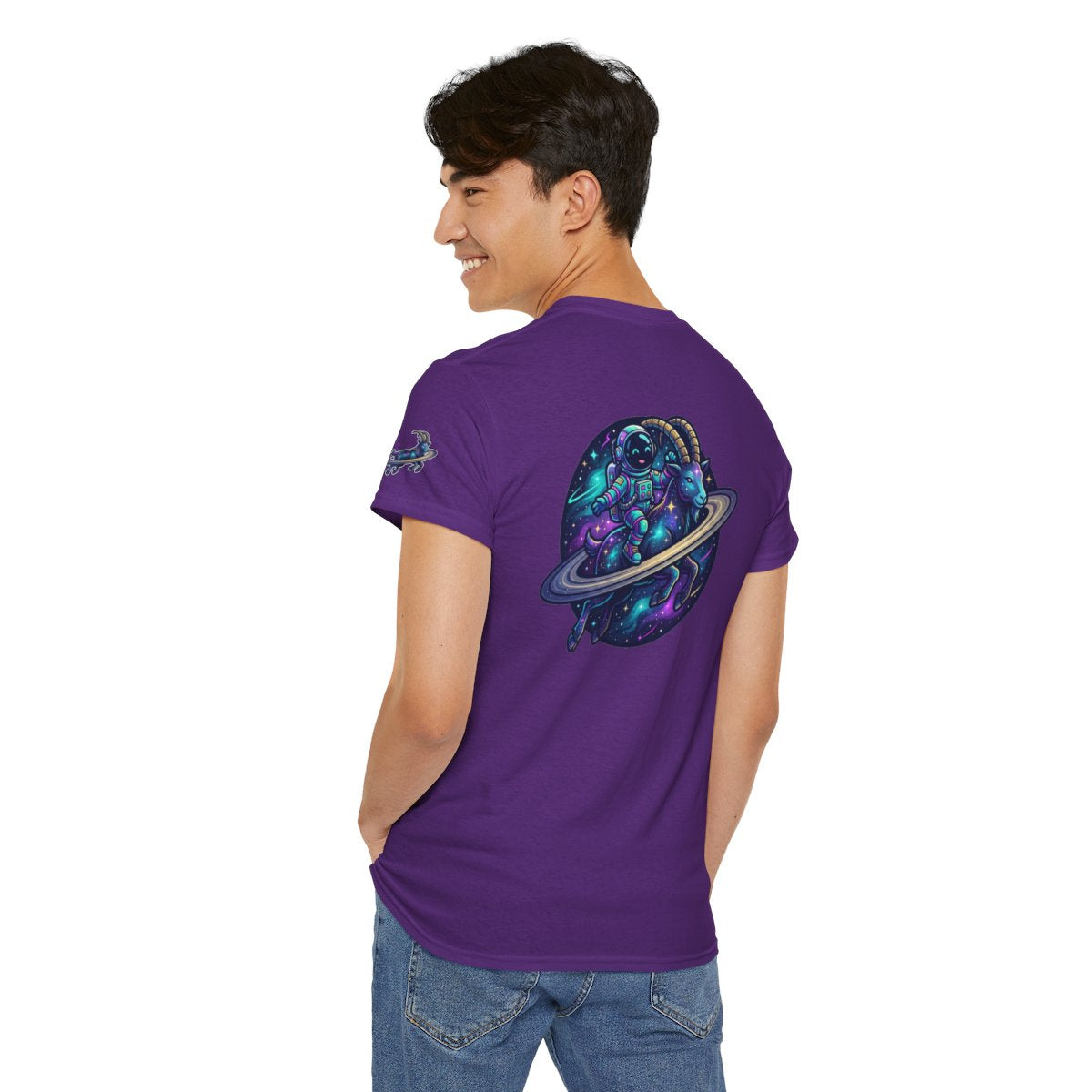 Color: Purple | Space Explorer Capricorn Premium Graphic Tee