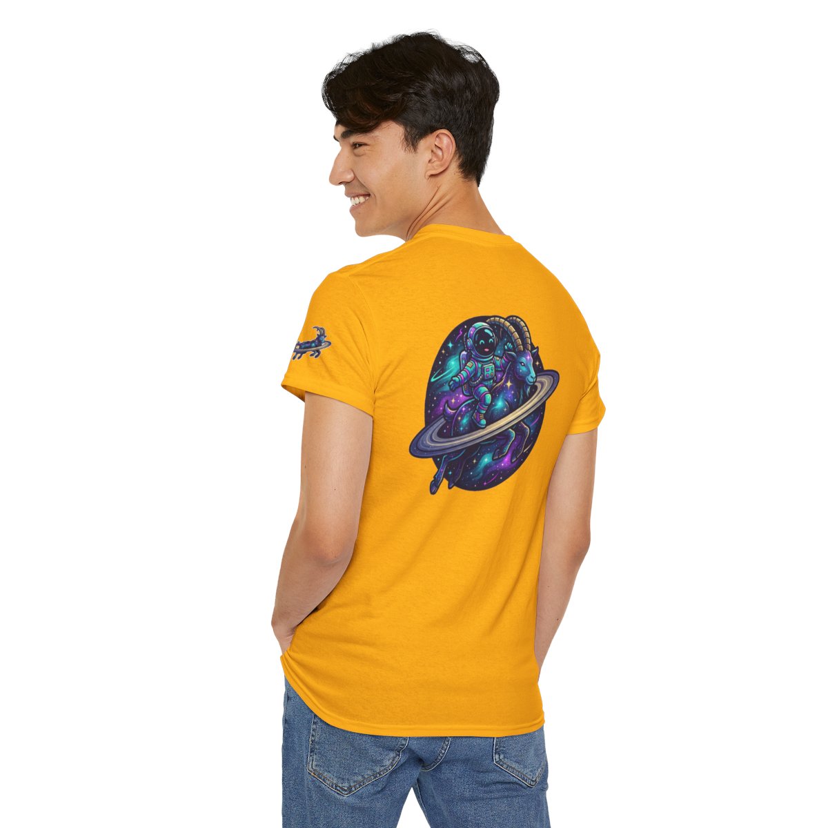 Color: Gold | Space Explorer Capricorn Premium Graphic Tee