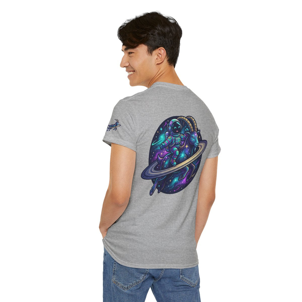 Color: Sport Grey | Space Explorer Capricorn Premium Graphic Tee