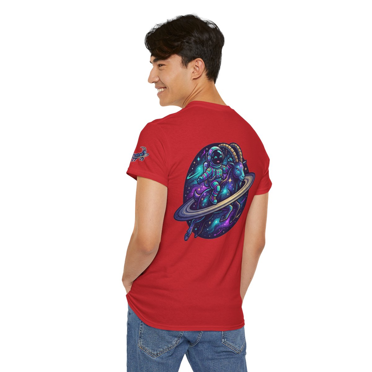 Color: Red | Space Explorer Capricorn Premium Graphic Tee