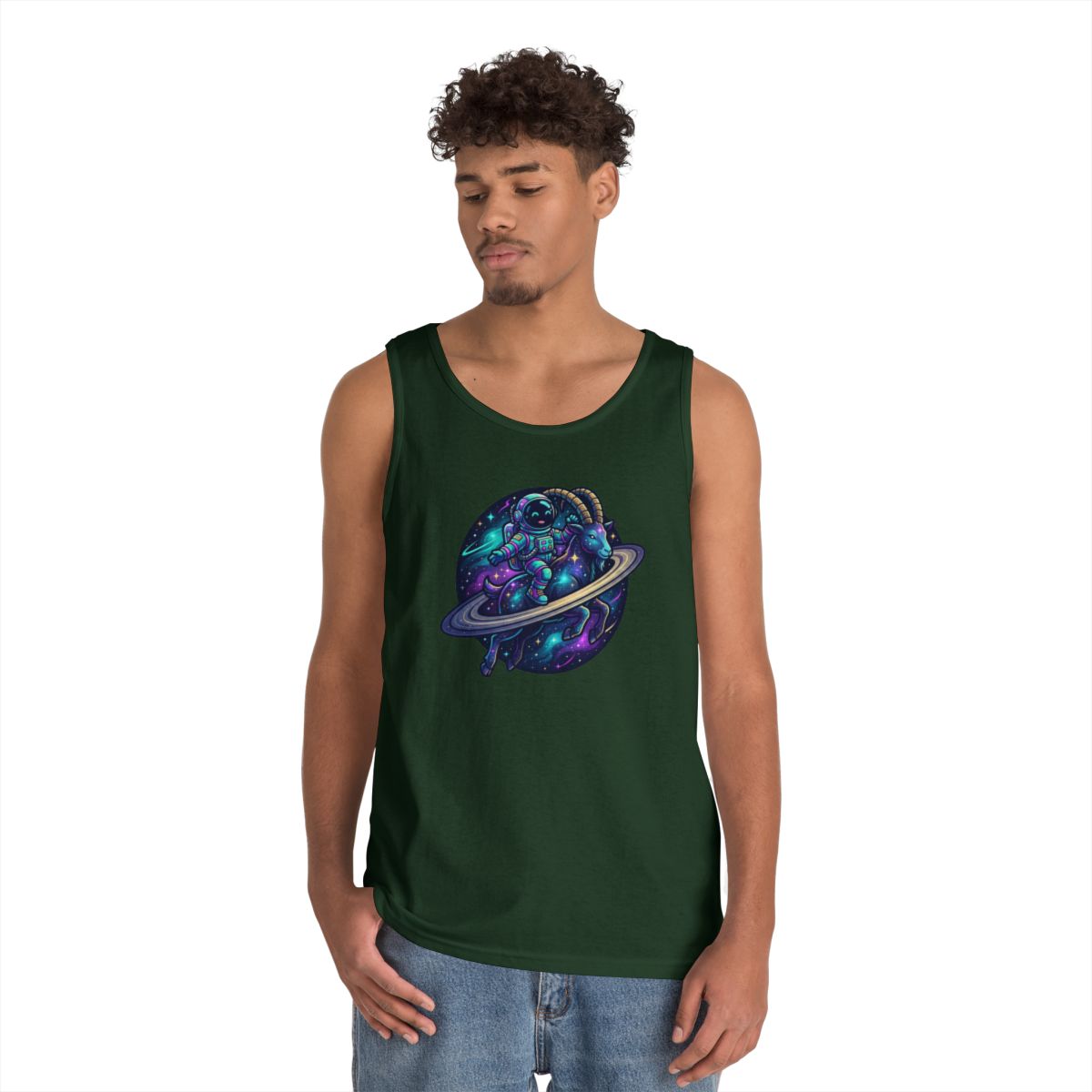 Color: Forest Green | Space Explorer Capricorn Tank Top