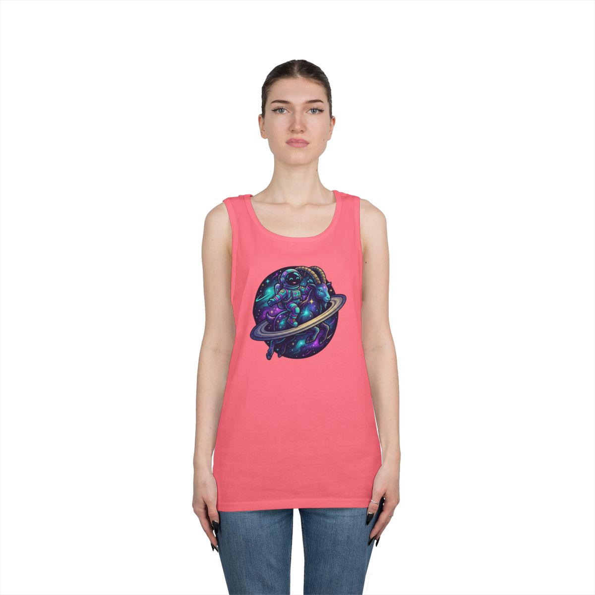 Color: Safety Pink | Space Explorer Capricorn Tank Top