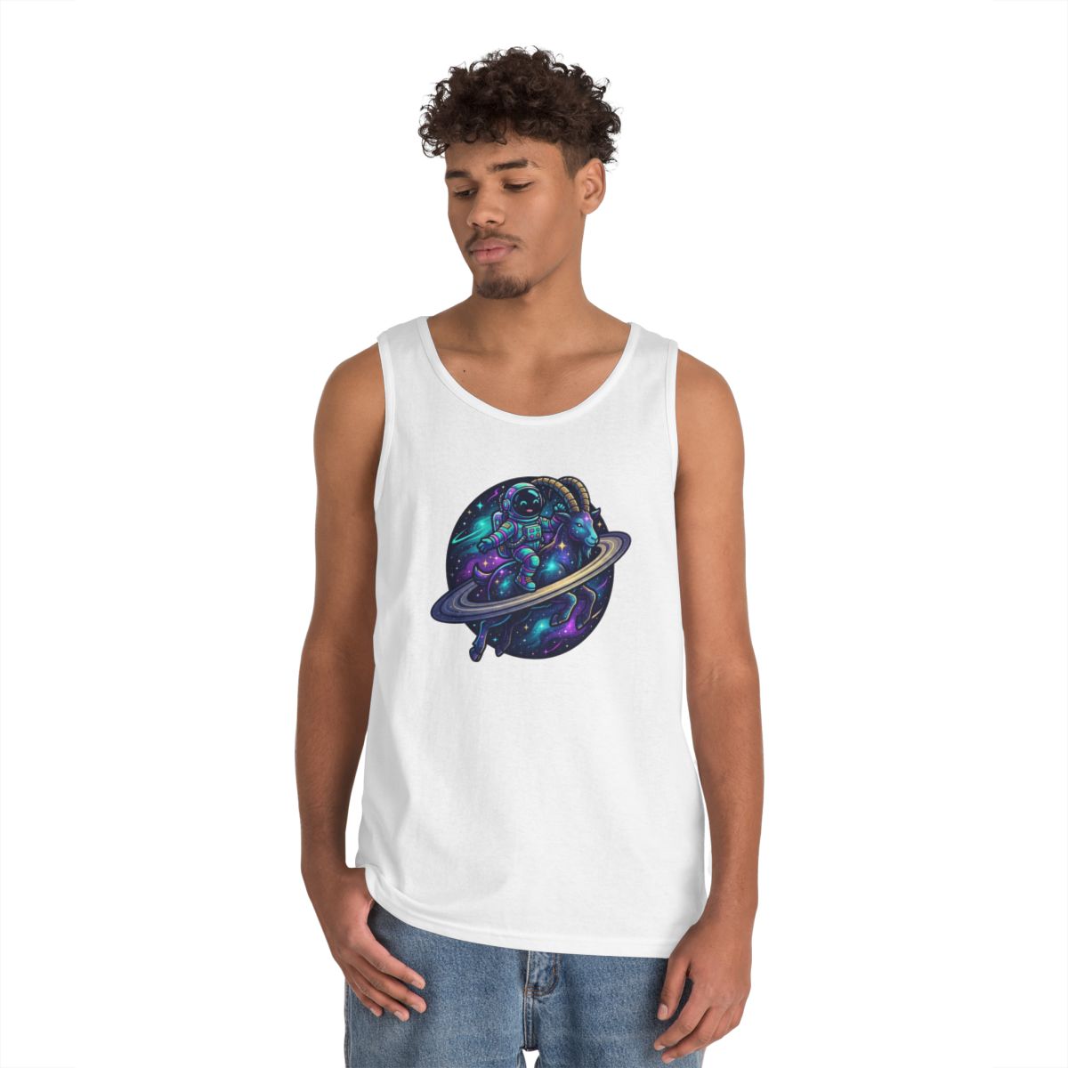 Color: White | Space Explorer Capricorn Tank Top