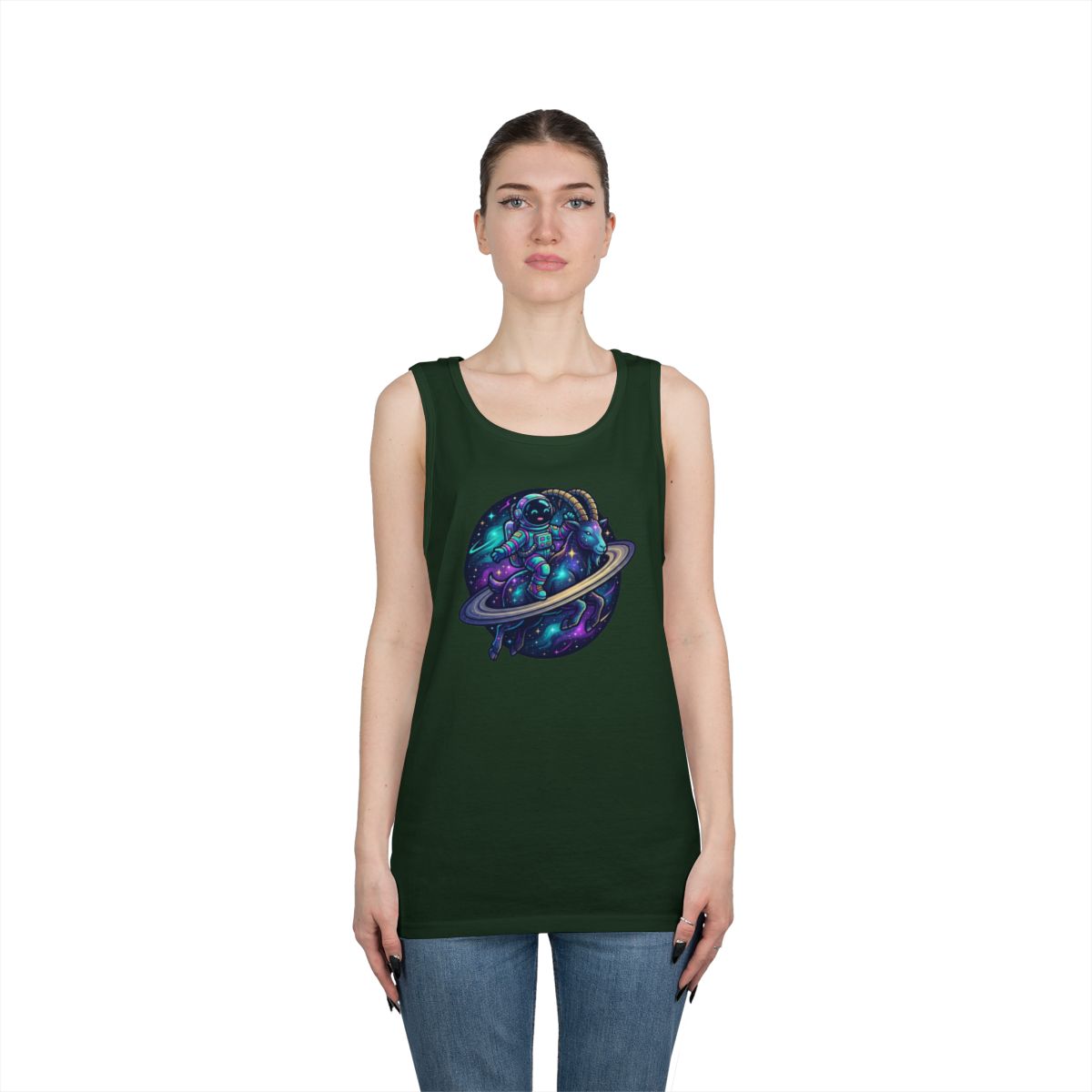 Color: Forest Green | Space Explorer Capricorn Tank Top
