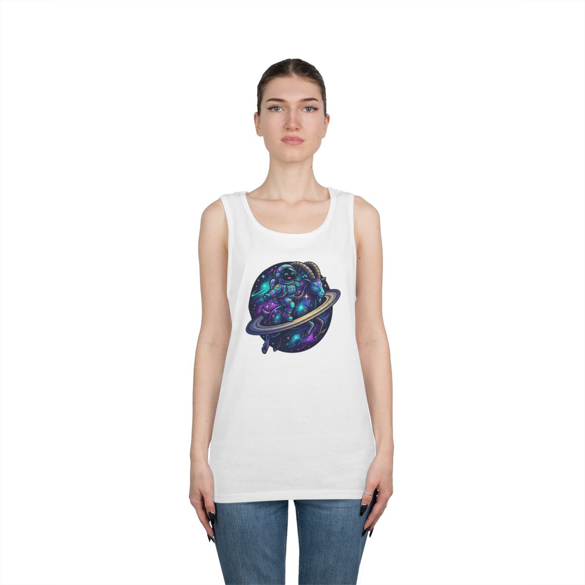 Color: White | Space Explorer Capricorn Tank Top