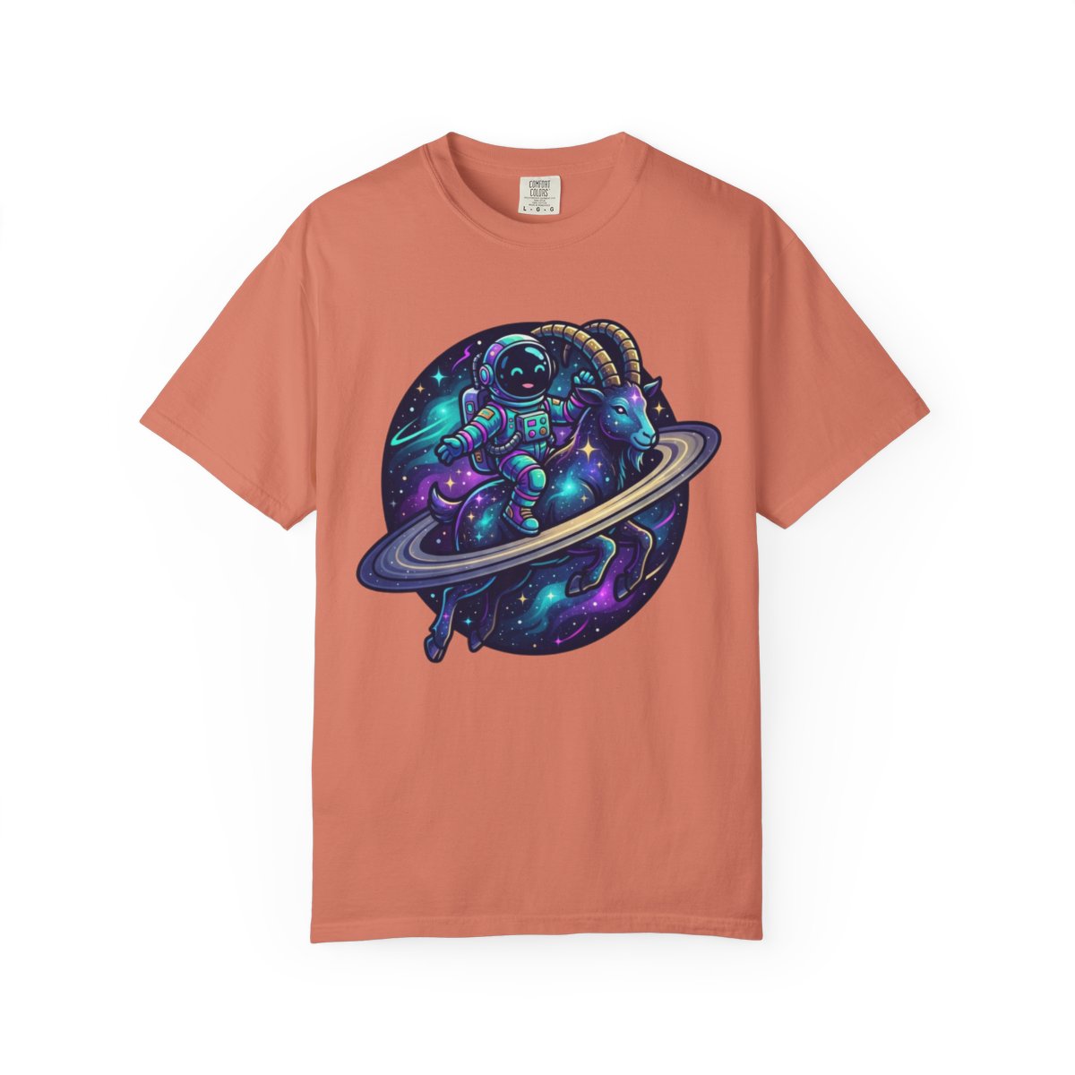 Color: Terracotta | Space Explorer Capricorn Unisex Garment-Dyed Tee