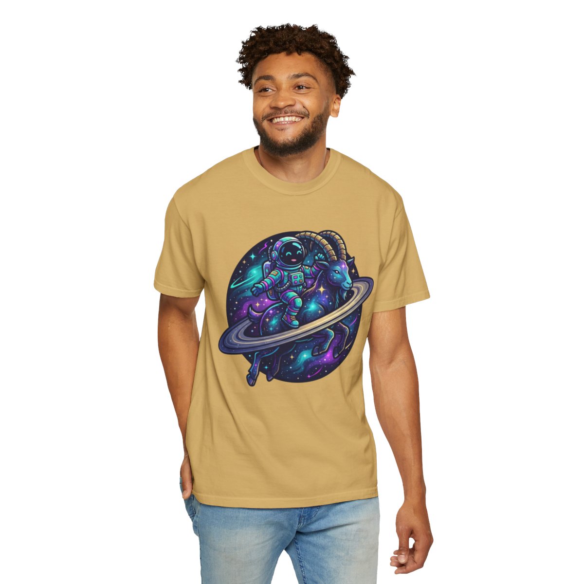 Color: Mustard | Space Explorer Capricorn Unisex Garment-Dyed Tee