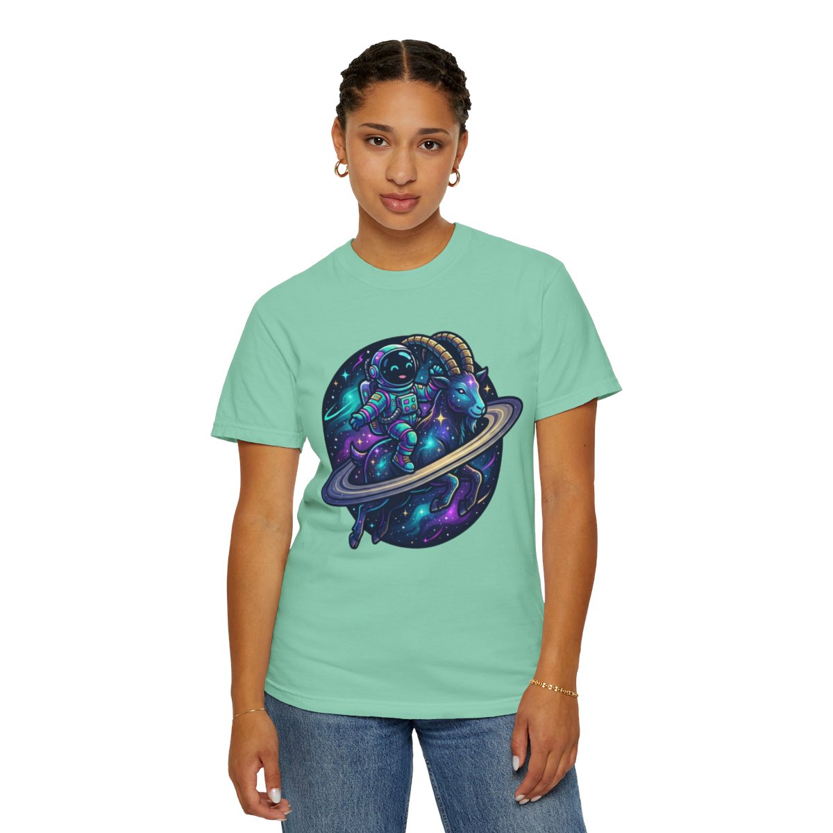 Color: Island Reef | Space Explorer Capricorn Unisex Garment-Dyed Tee