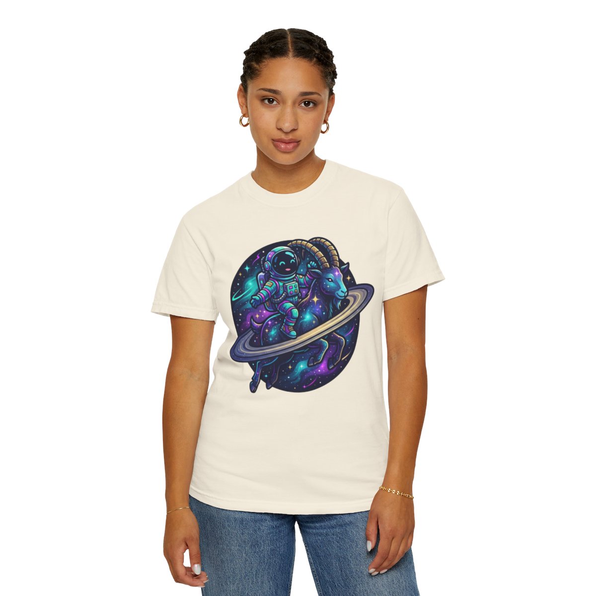 Color: Ivory | Space Explorer Capricorn Unisex Garment-Dyed Tee