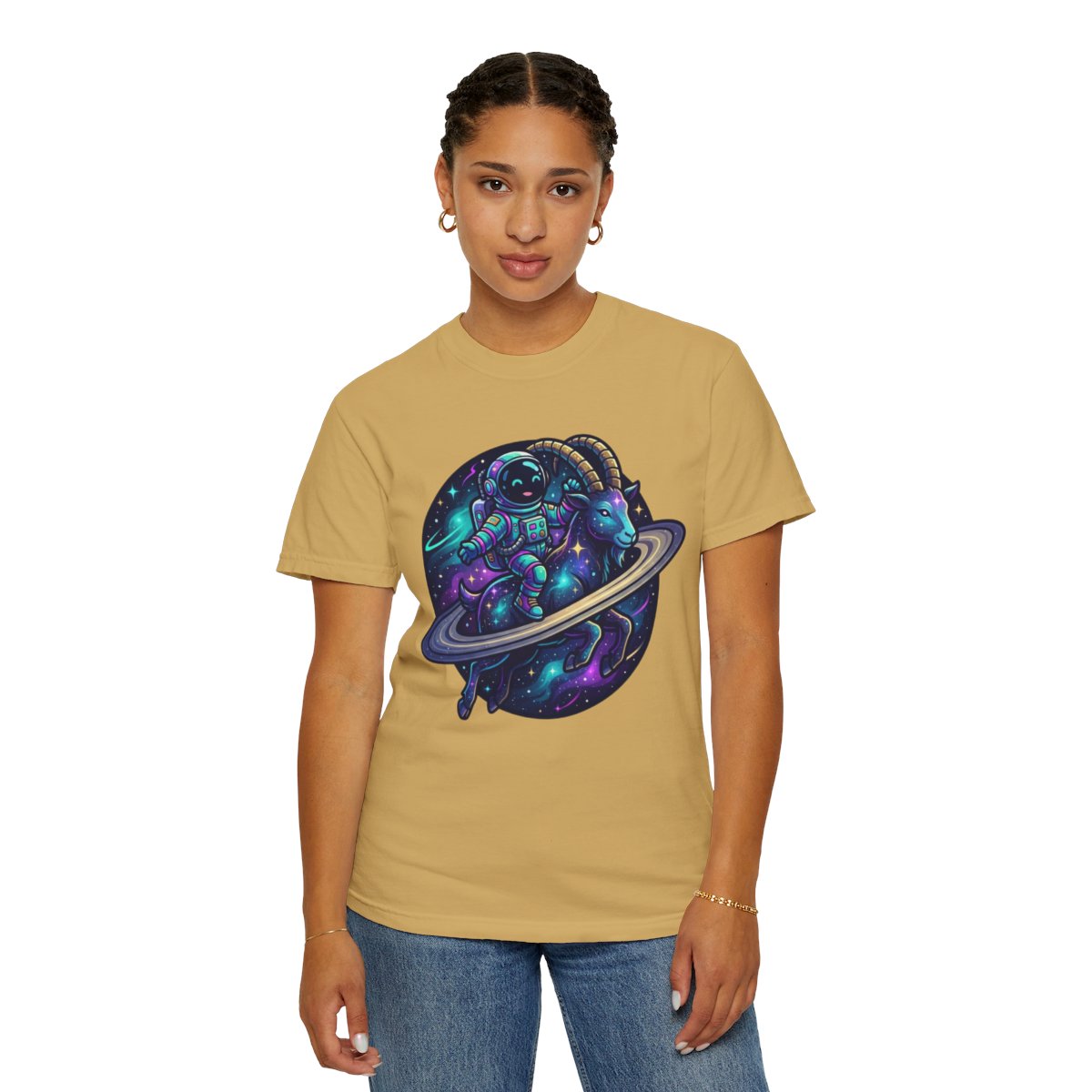 Color: Mustard | Space Explorer Capricorn Unisex Garment-Dyed Tee