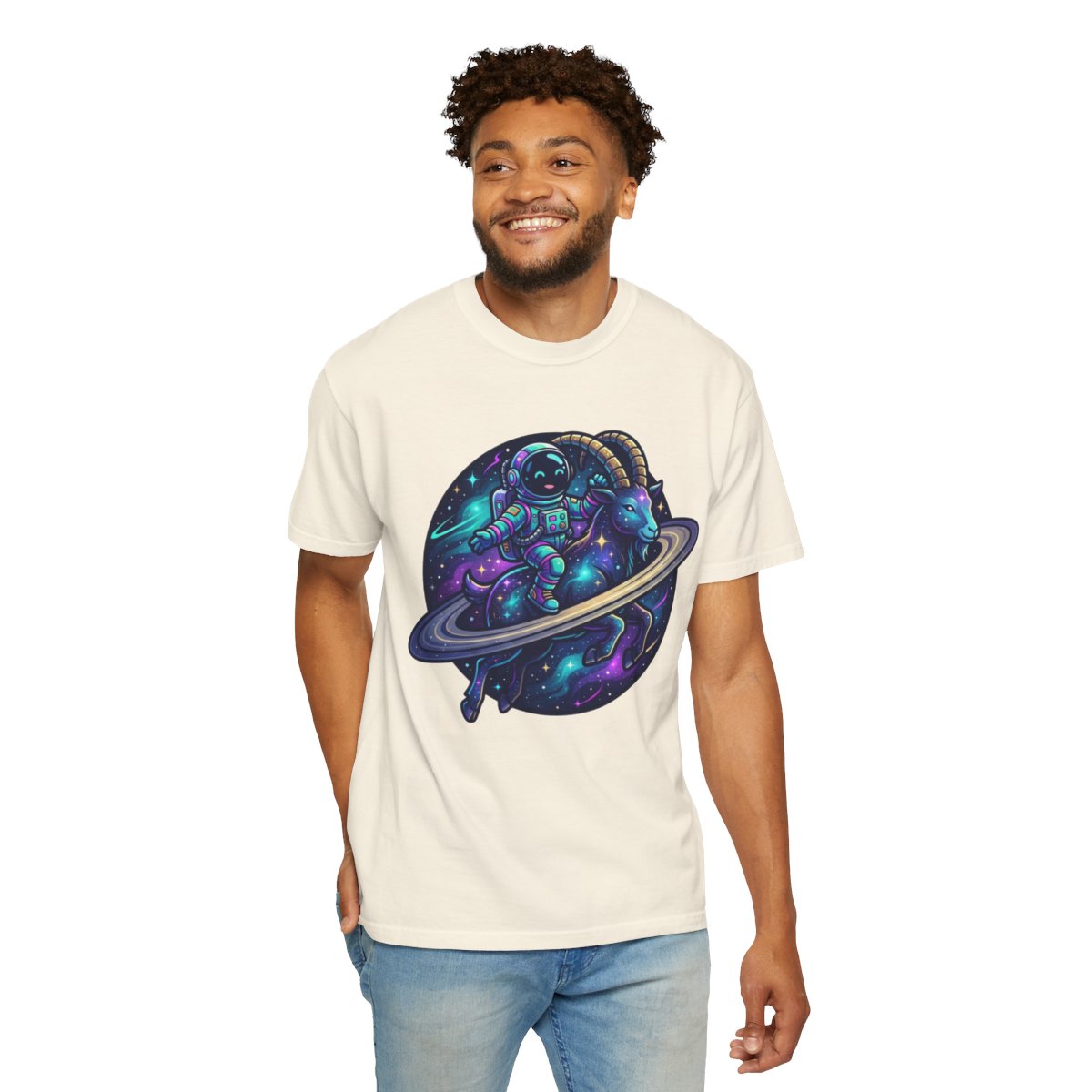 Color: Ivory | Space Explorer Capricorn Unisex Garment-Dyed Tee