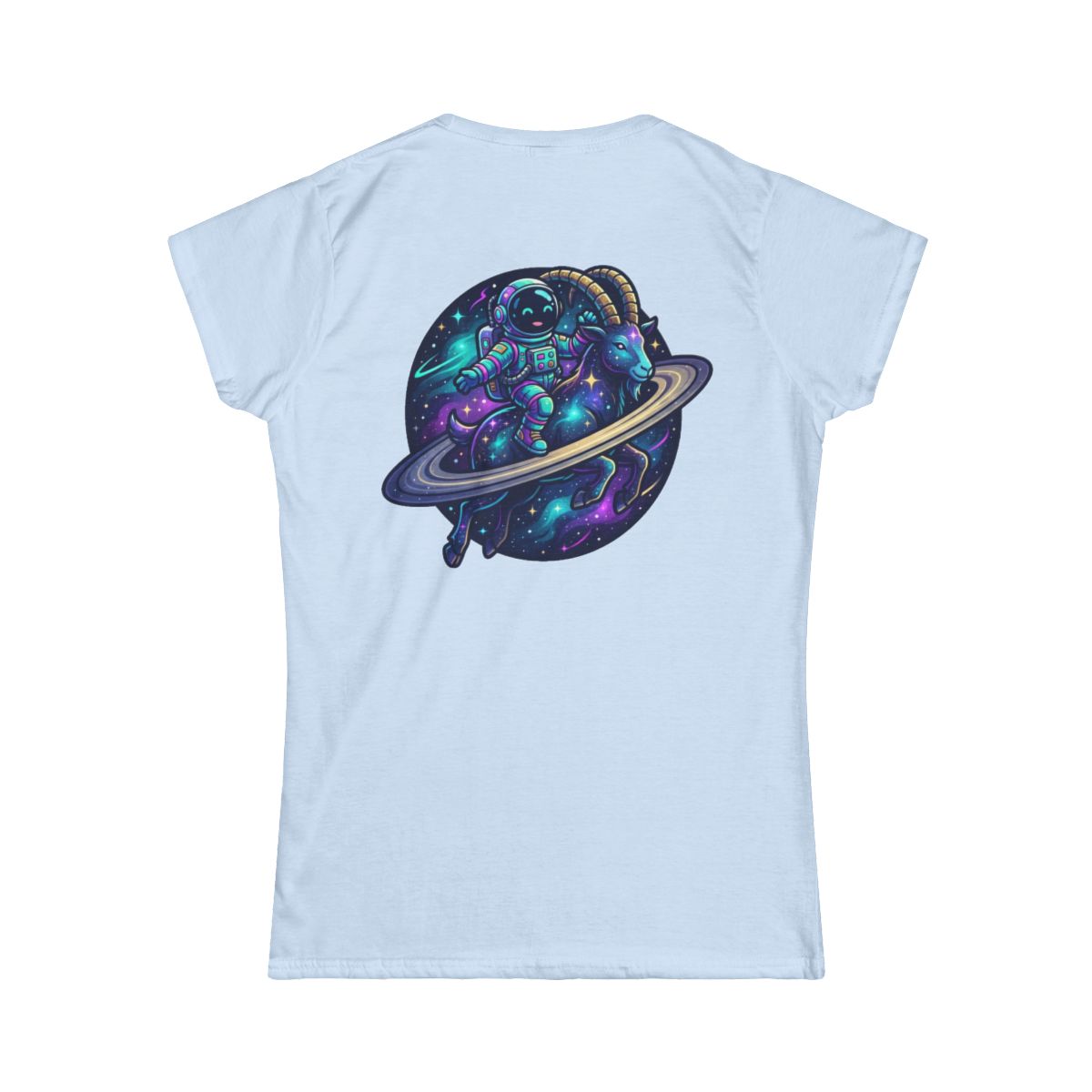 Color: Light Blue | Space Explorer Capricorn Women's Tee