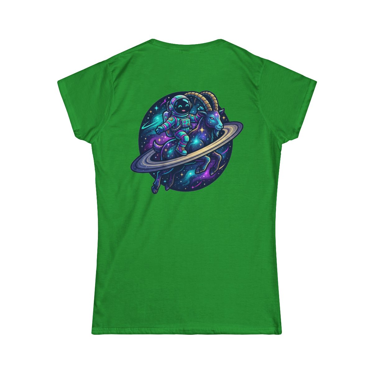 Color: Irish Green | Space Explorer Capricorn Women's Tee