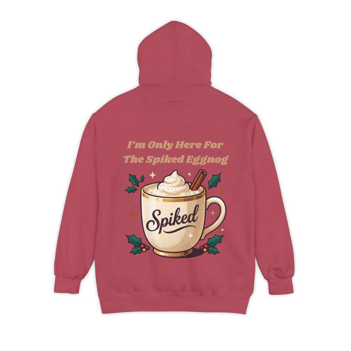 Color: Crimson | Spiked Eggnog Garment-Dyed Hoodie