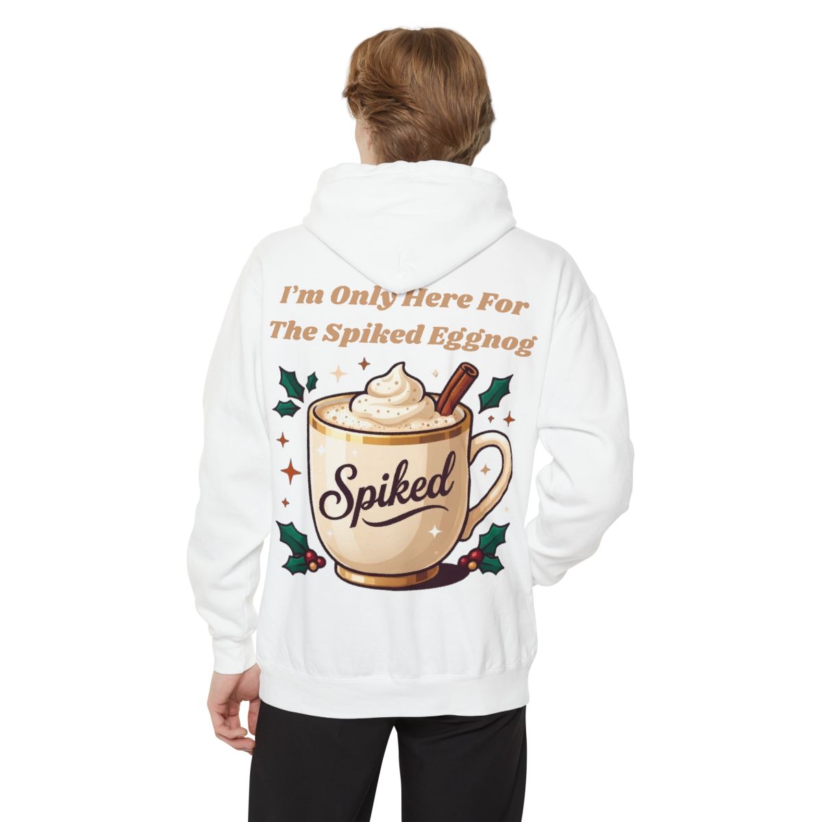 Color: White | Spiked Eggnog Garment-Dyed Hoodie