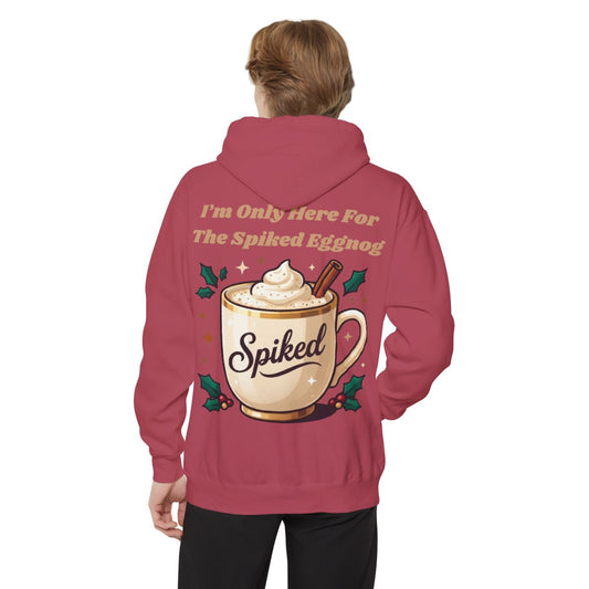 Color: Crimson | Spiked Eggnog Garment-Dyed Hoodie