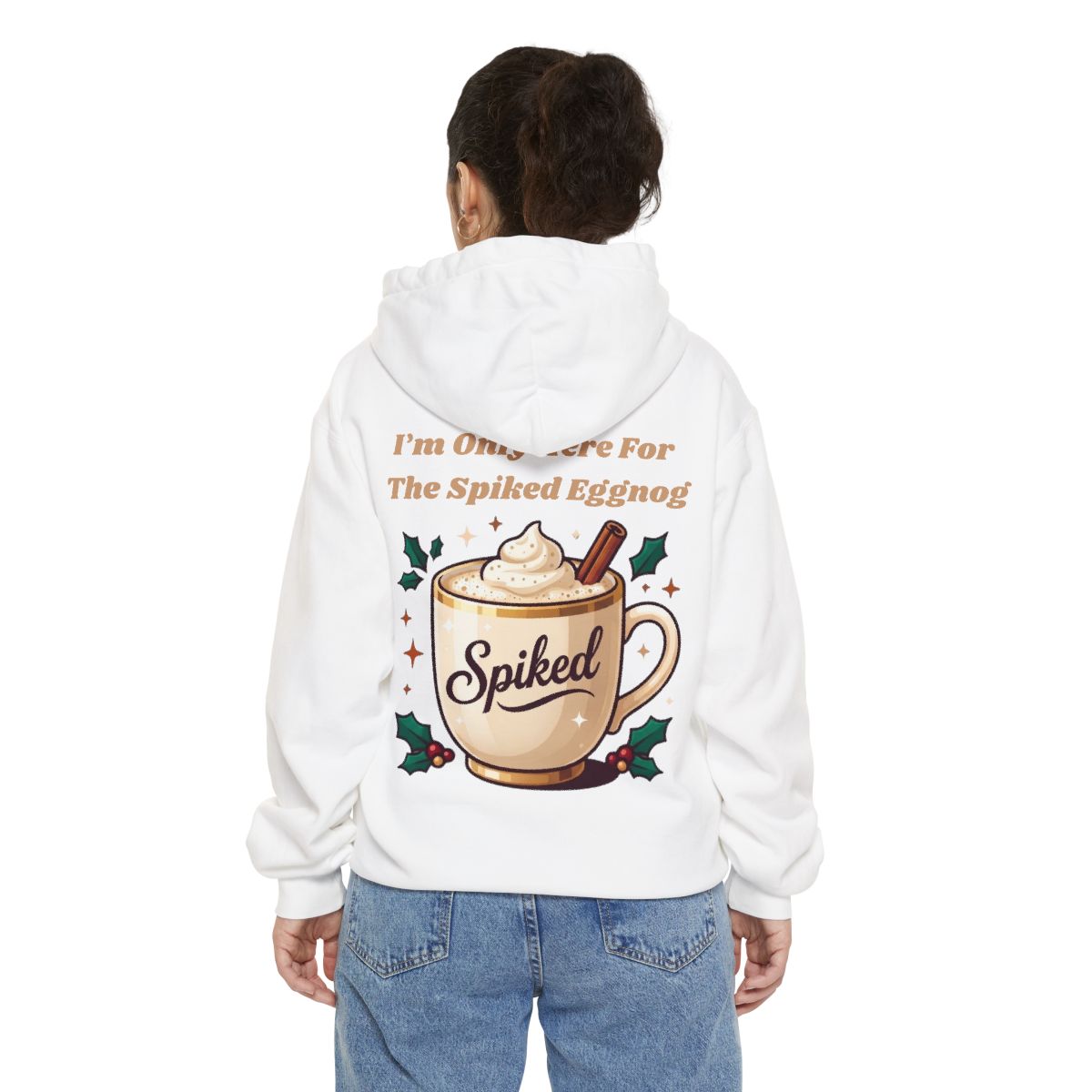 Color: White | Spiked Eggnog Garment-Dyed Hoodie