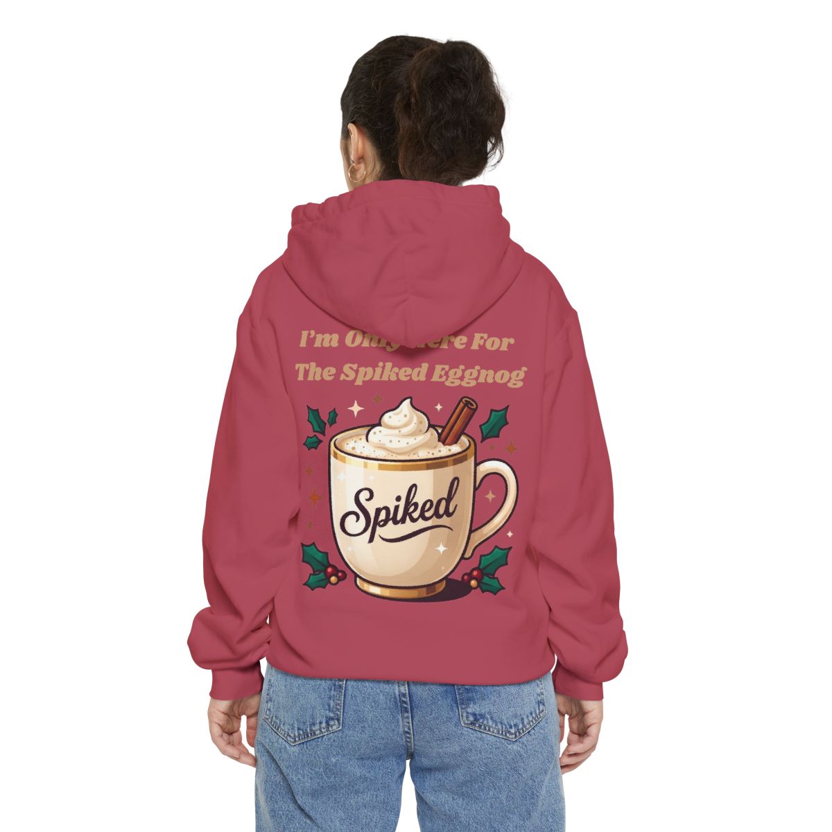 Color: Crimson | Spiked Eggnog Garment-Dyed Hoodie