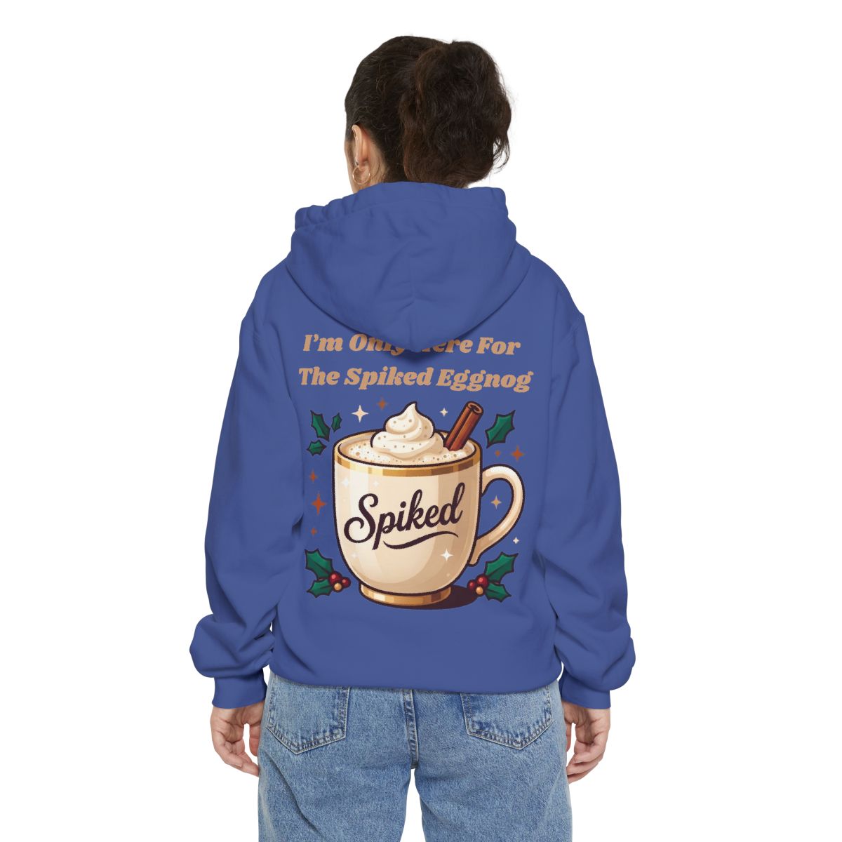 Color: Flo Blue | Spiked Eggnog Garment-Dyed Hoodie
