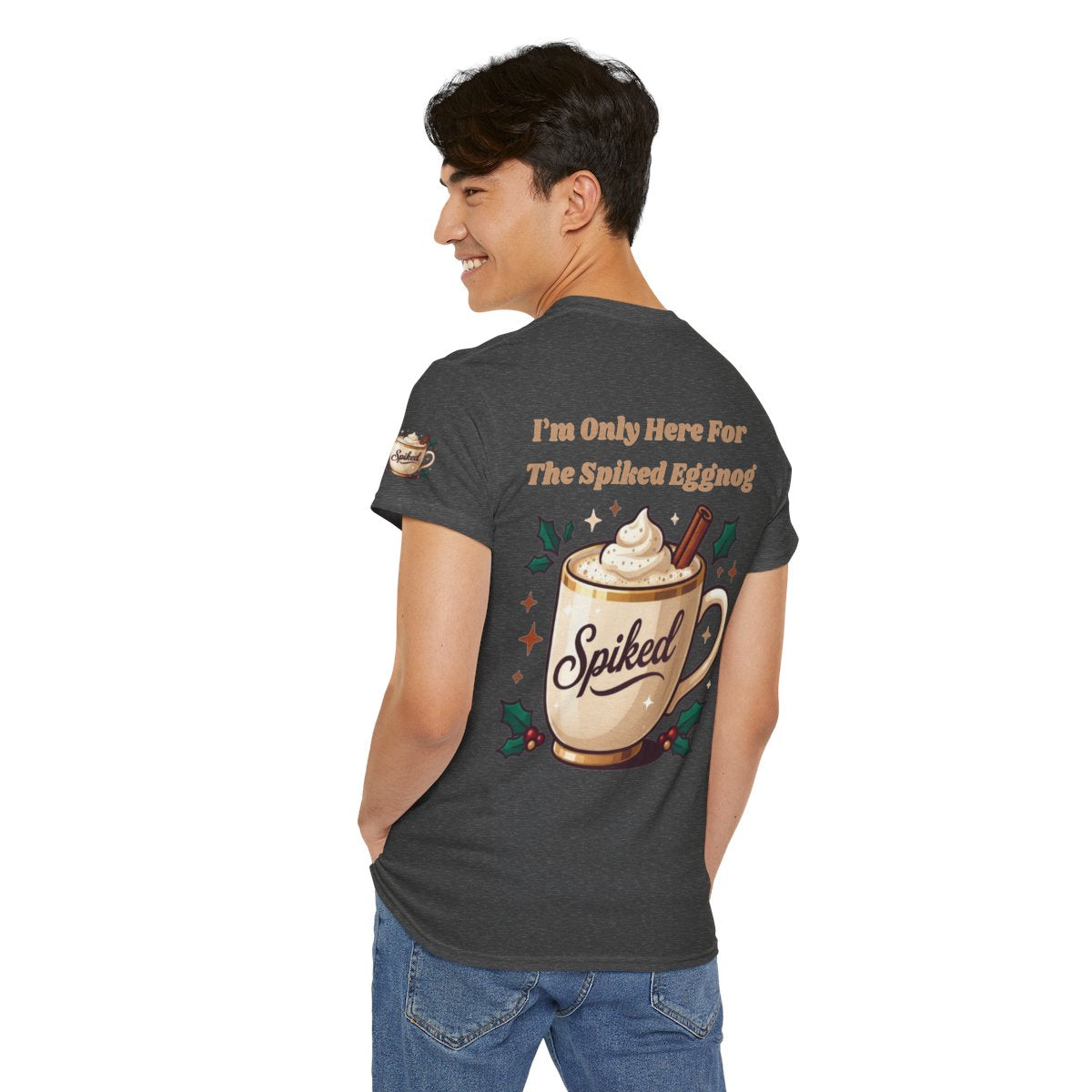 Color: Dark Heather | Spiked Eggnog Premium Graphic Tee