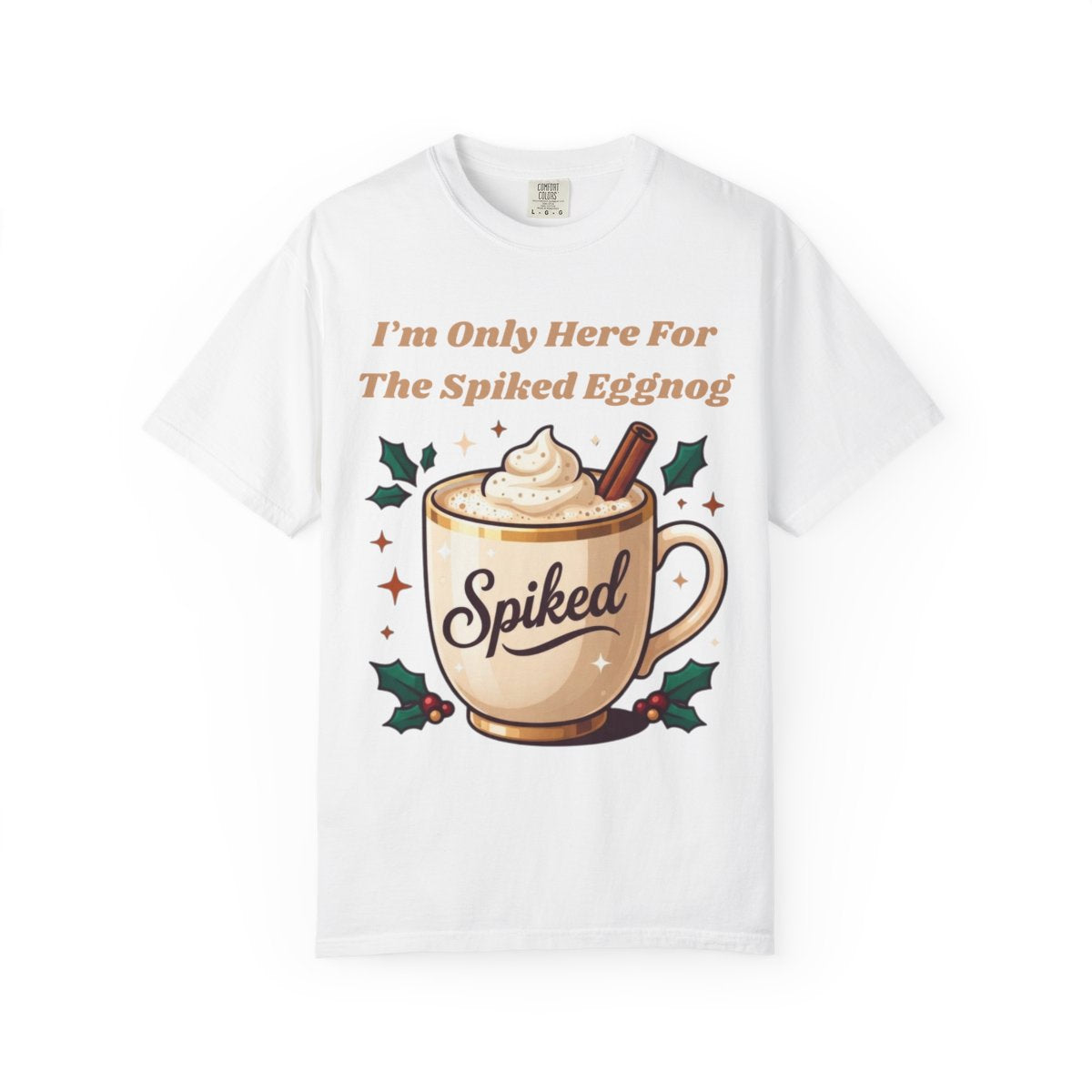 Color: White | Spiked Eggnog Unisex Garment-Dyed Tee