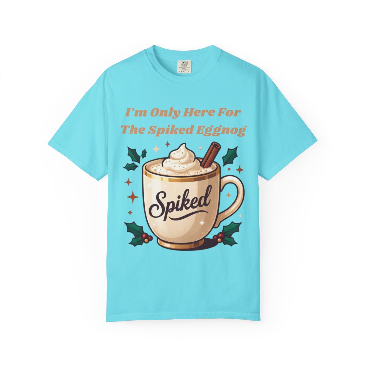 Color: Lagoon Blue | Spiked Eggnog Unisex Garment-Dyed Tee