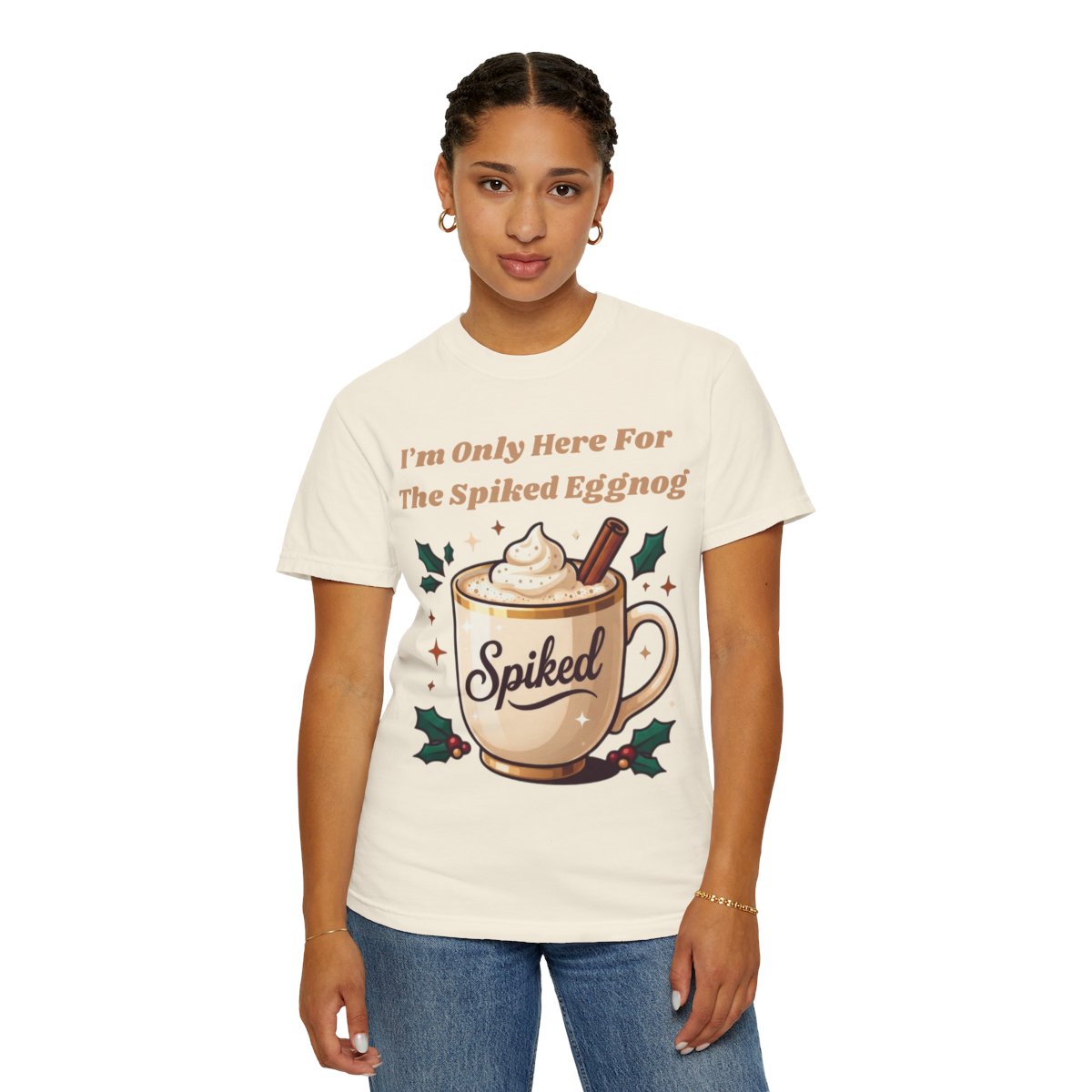 Color: Ivory | Spiked Eggnog Unisex Garment-Dyed Tee