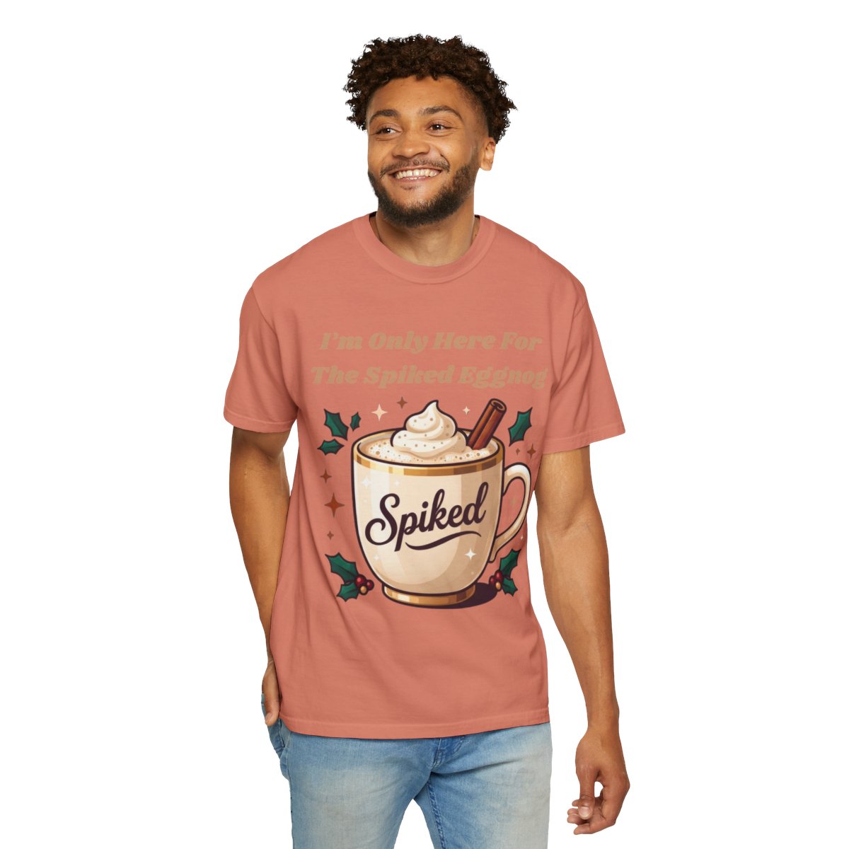 Color: Terracotta | Spiked Eggnog Unisex Garment-Dyed Tee