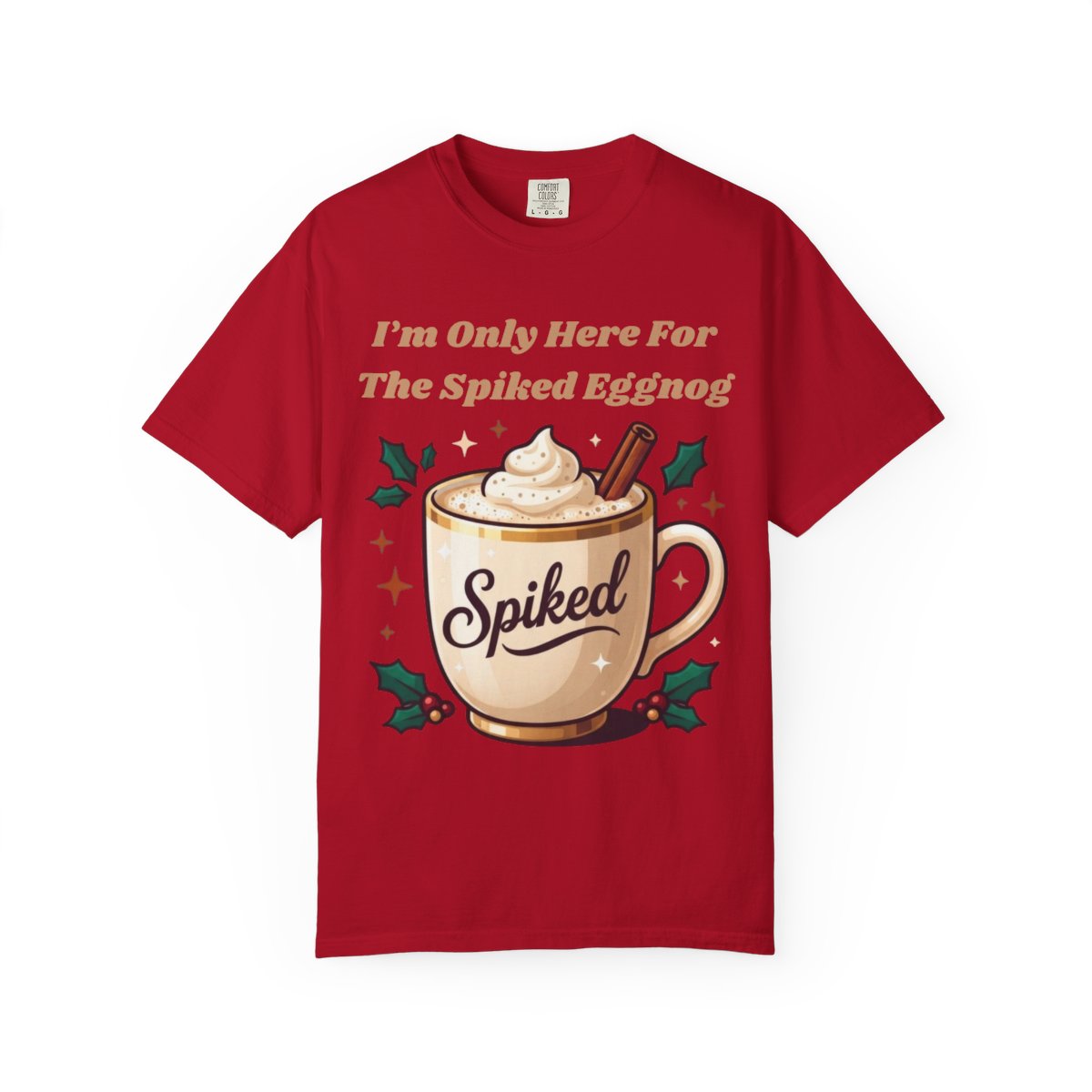Color: Red | Spiked Eggnog Unisex Garment-Dyed Tee