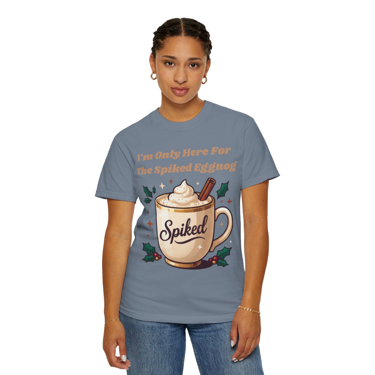 Color: Blue Jean | Spiked Eggnog Unisex Garment-Dyed Tee