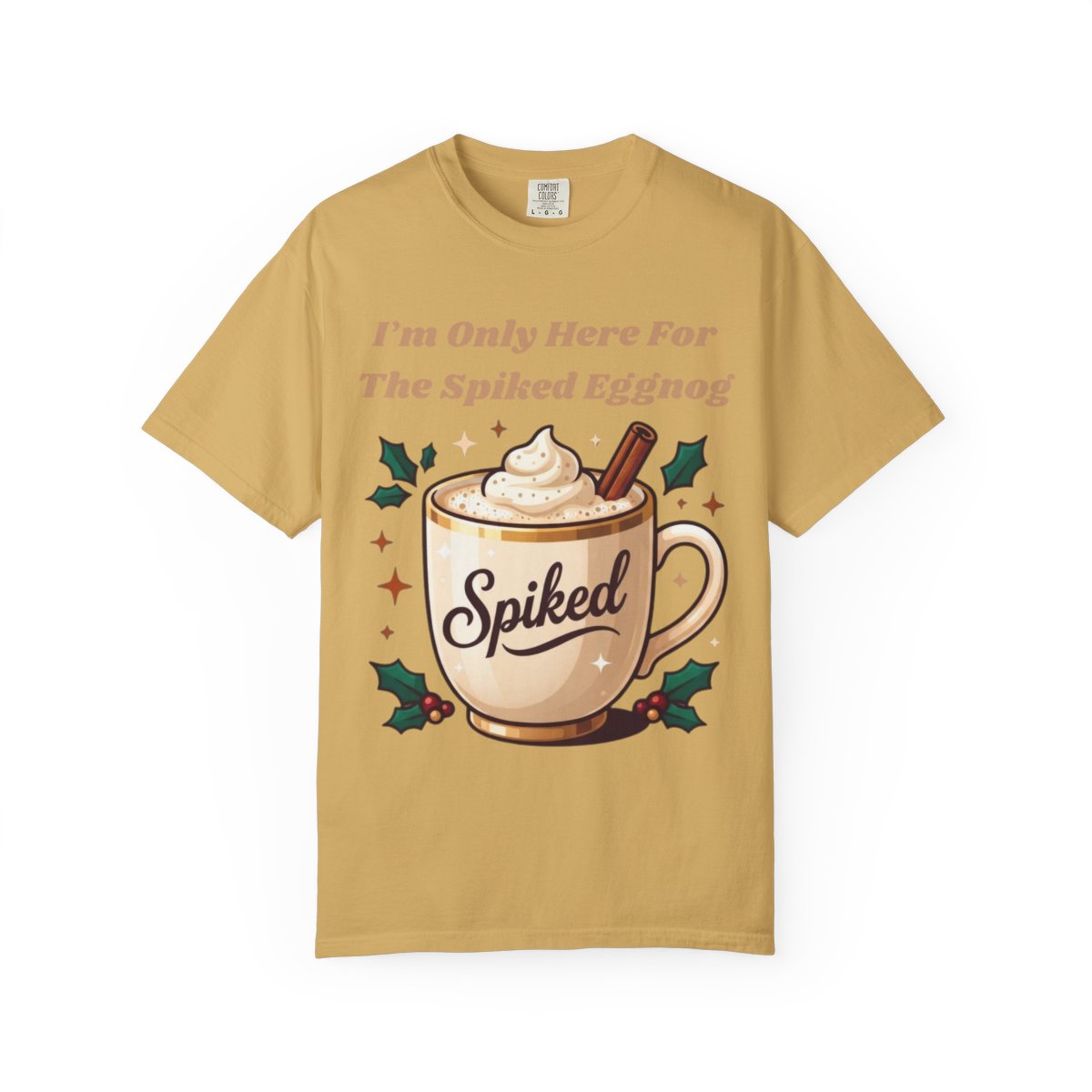 Color: Mustard | Spiked Eggnog Unisex Garment-Dyed Tee