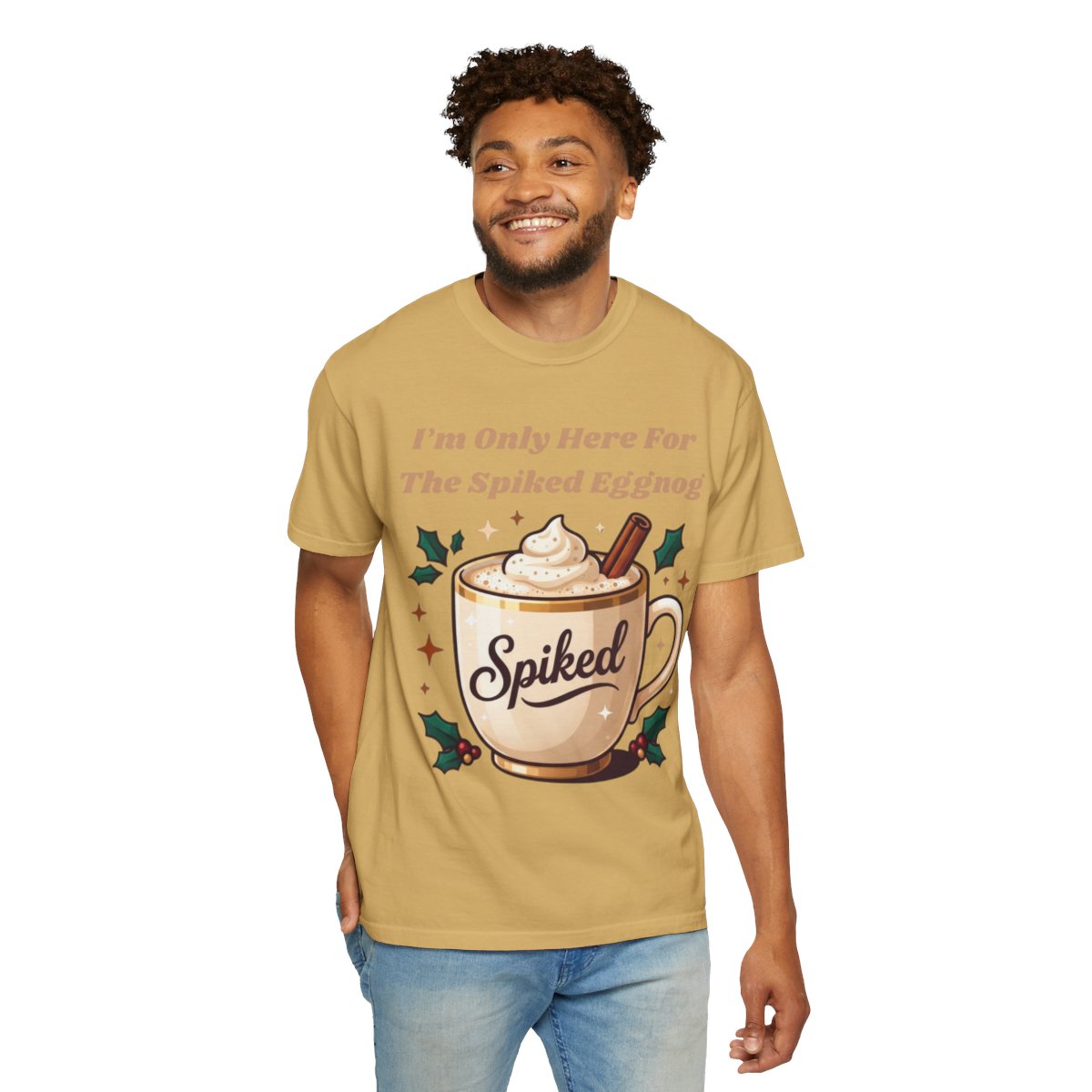 Color: Mustard | Spiked Eggnog Unisex Garment-Dyed Tee