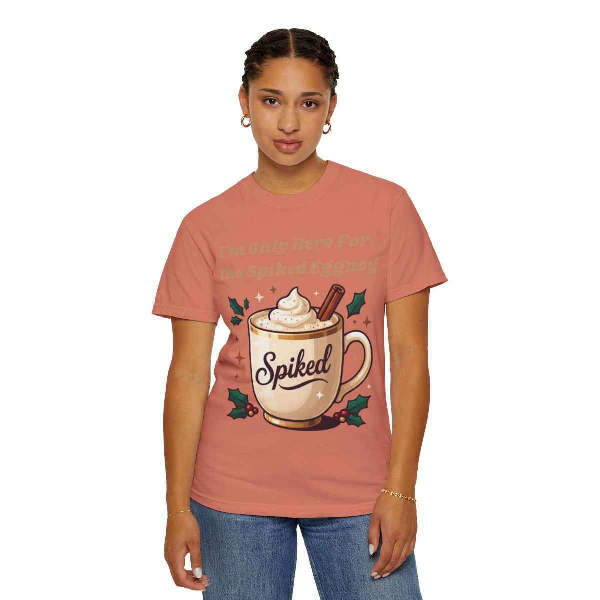 Color: Terracotta | Spiked Eggnog Unisex Garment-Dyed Tee