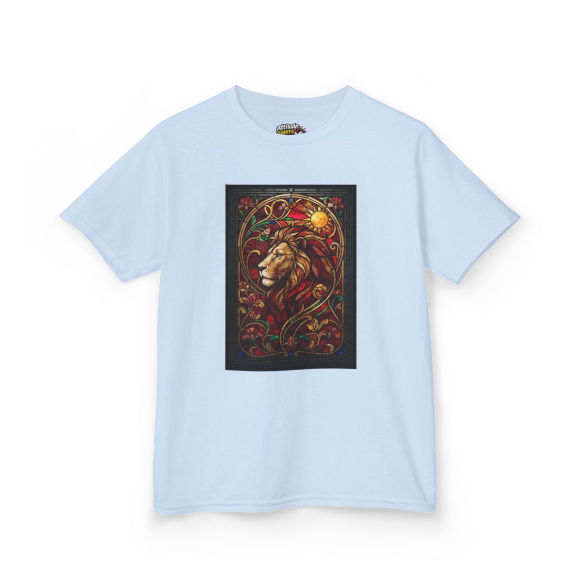 Color: Light Blue | Stained Glass Sign LEO Kids Tee
